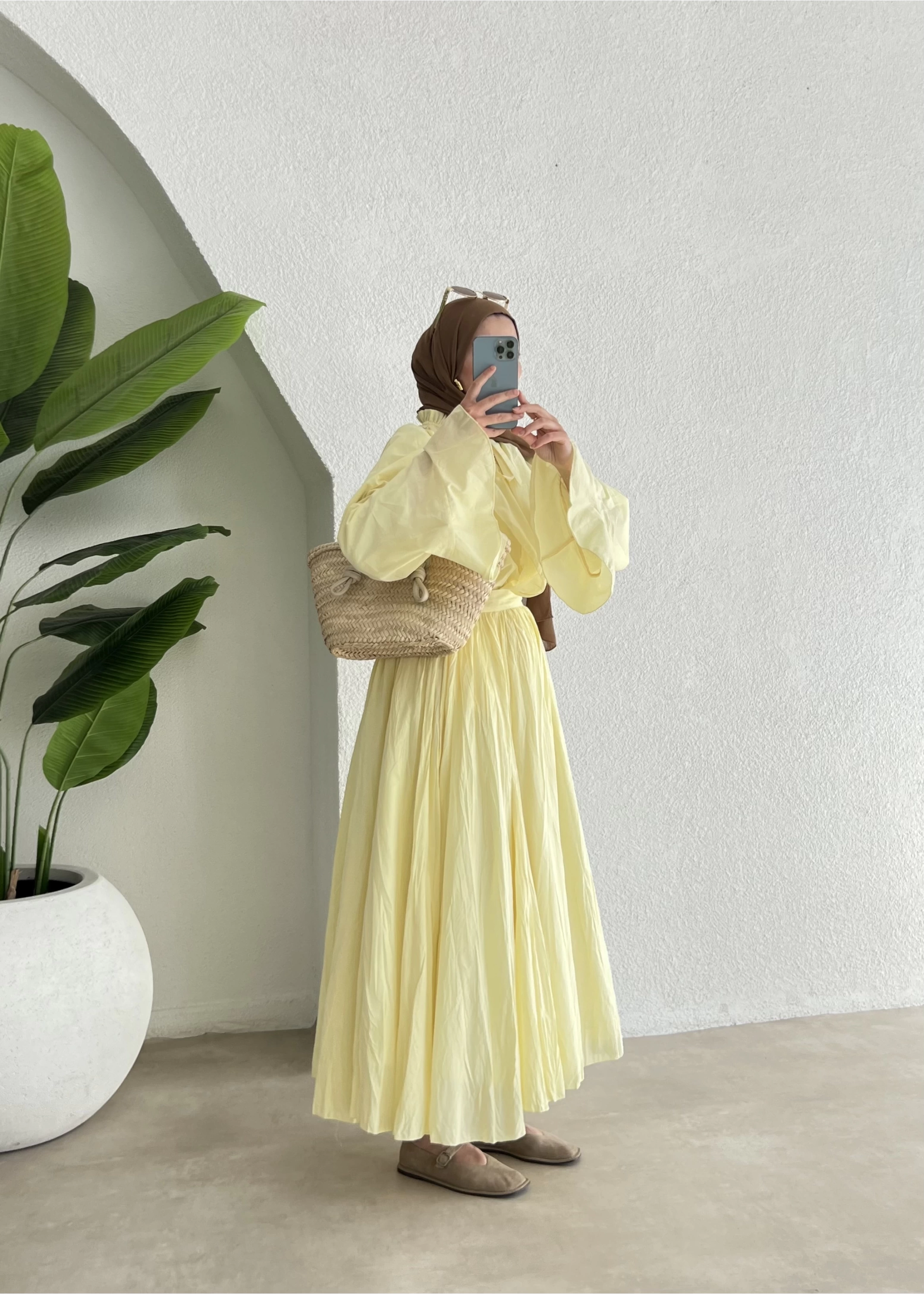 h&m Etekli Vual Takım SARI ( ÖN SİPARİŞ)