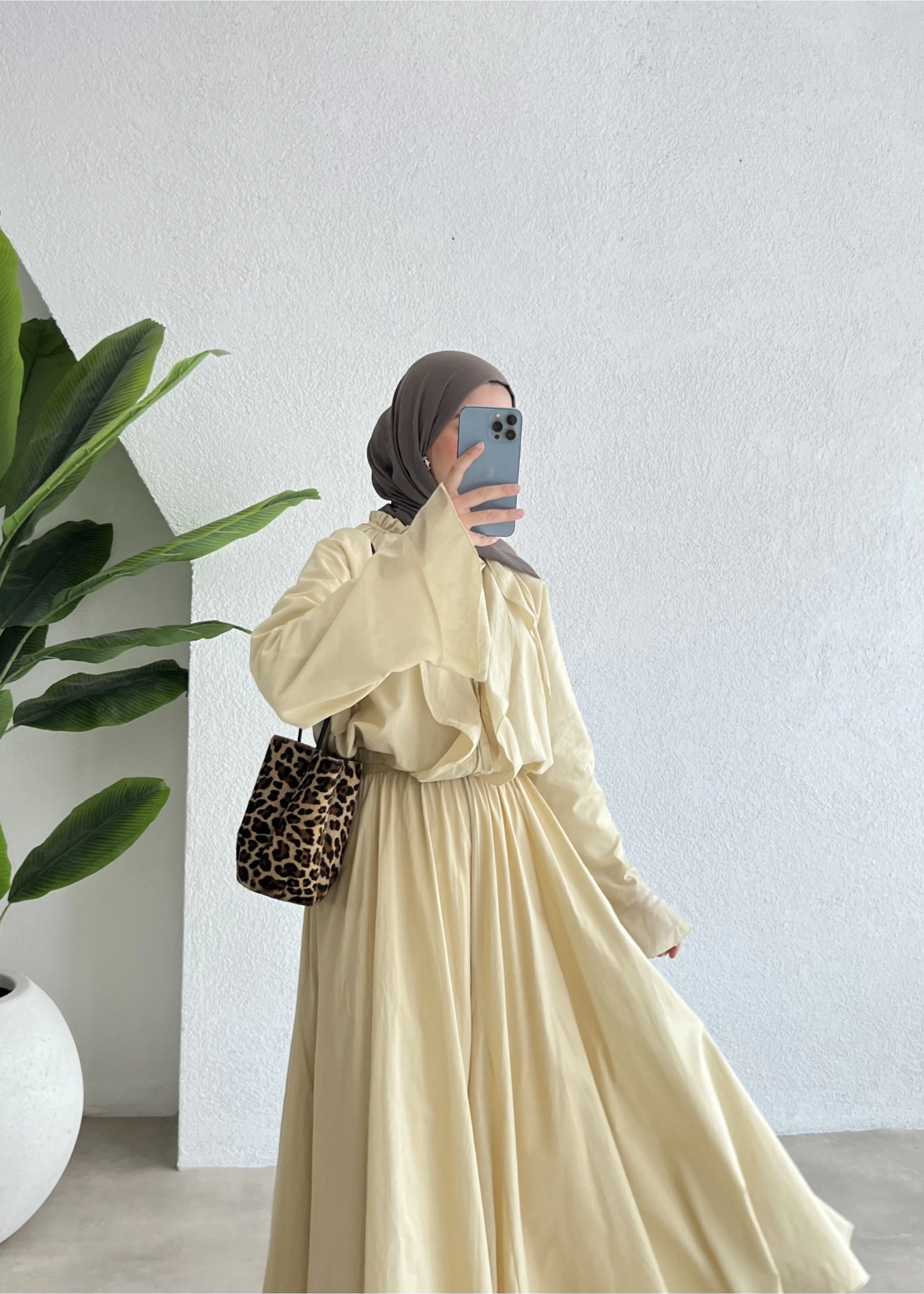 h&m Etekli Vual Takım YELLOW SARI