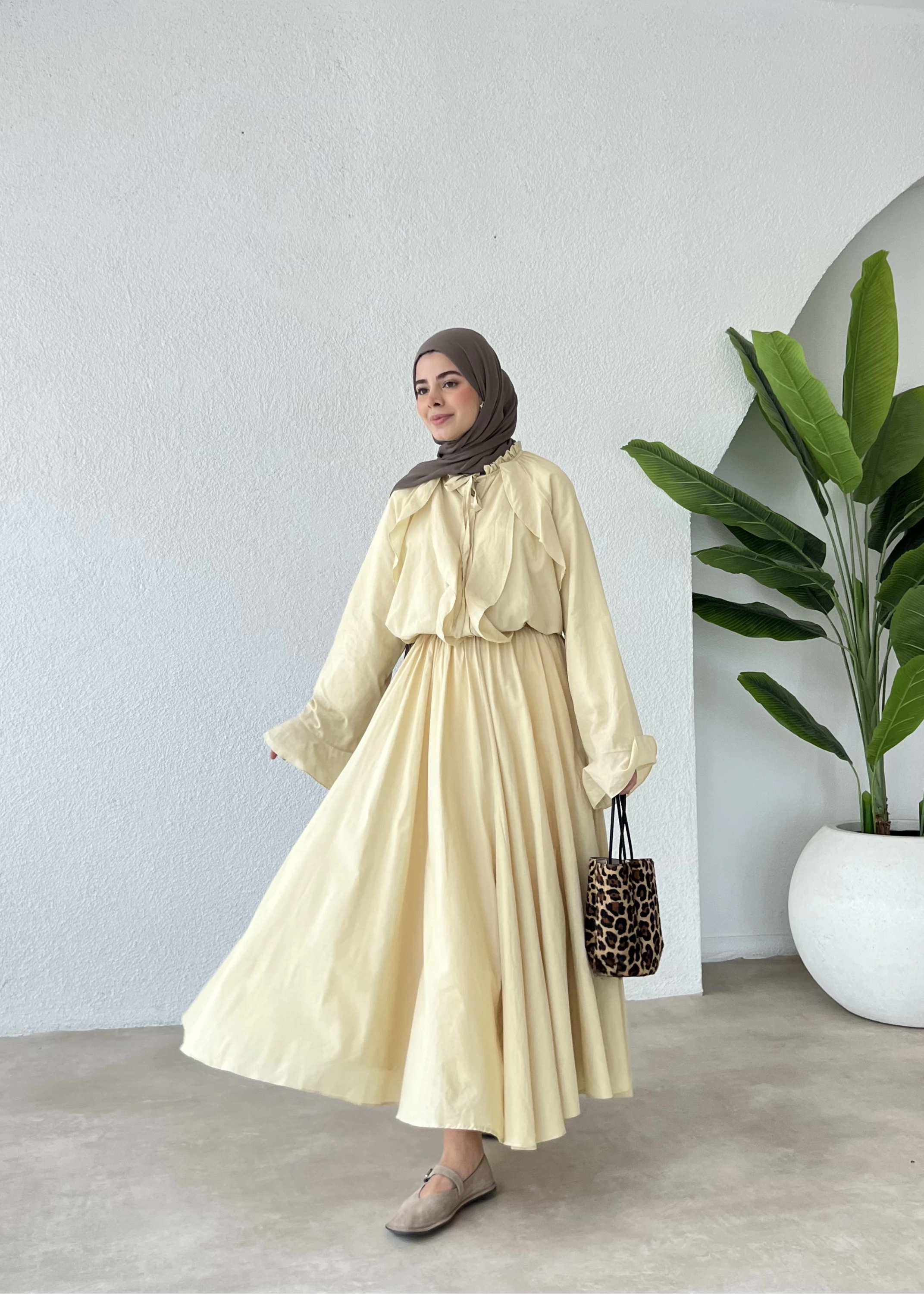 h&m Etekli Vual Takım YELLOW SARI