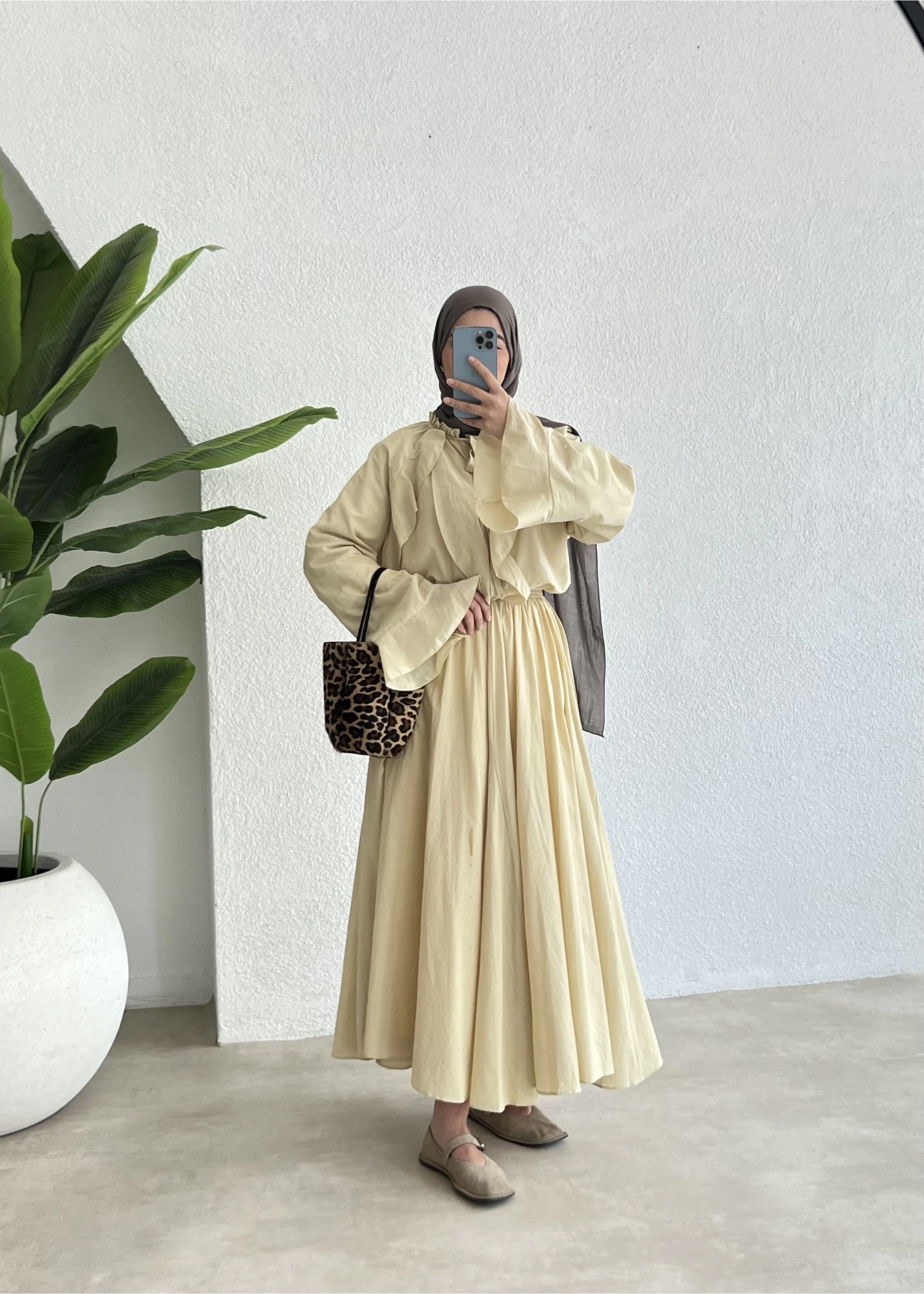 h&m Etekli Vual Takım YELLOW SARI