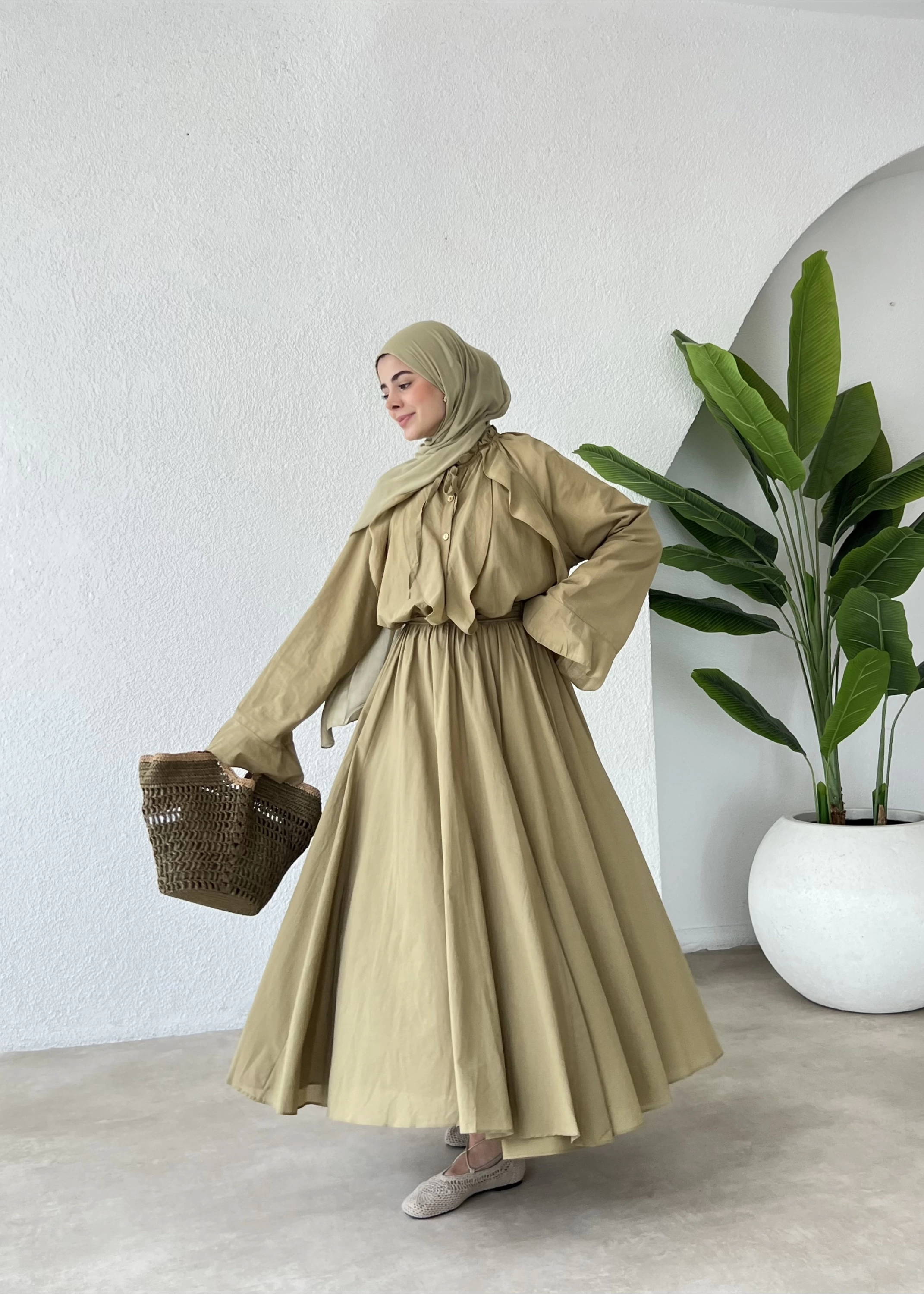 h&m Etekli Vual Takım yeşil