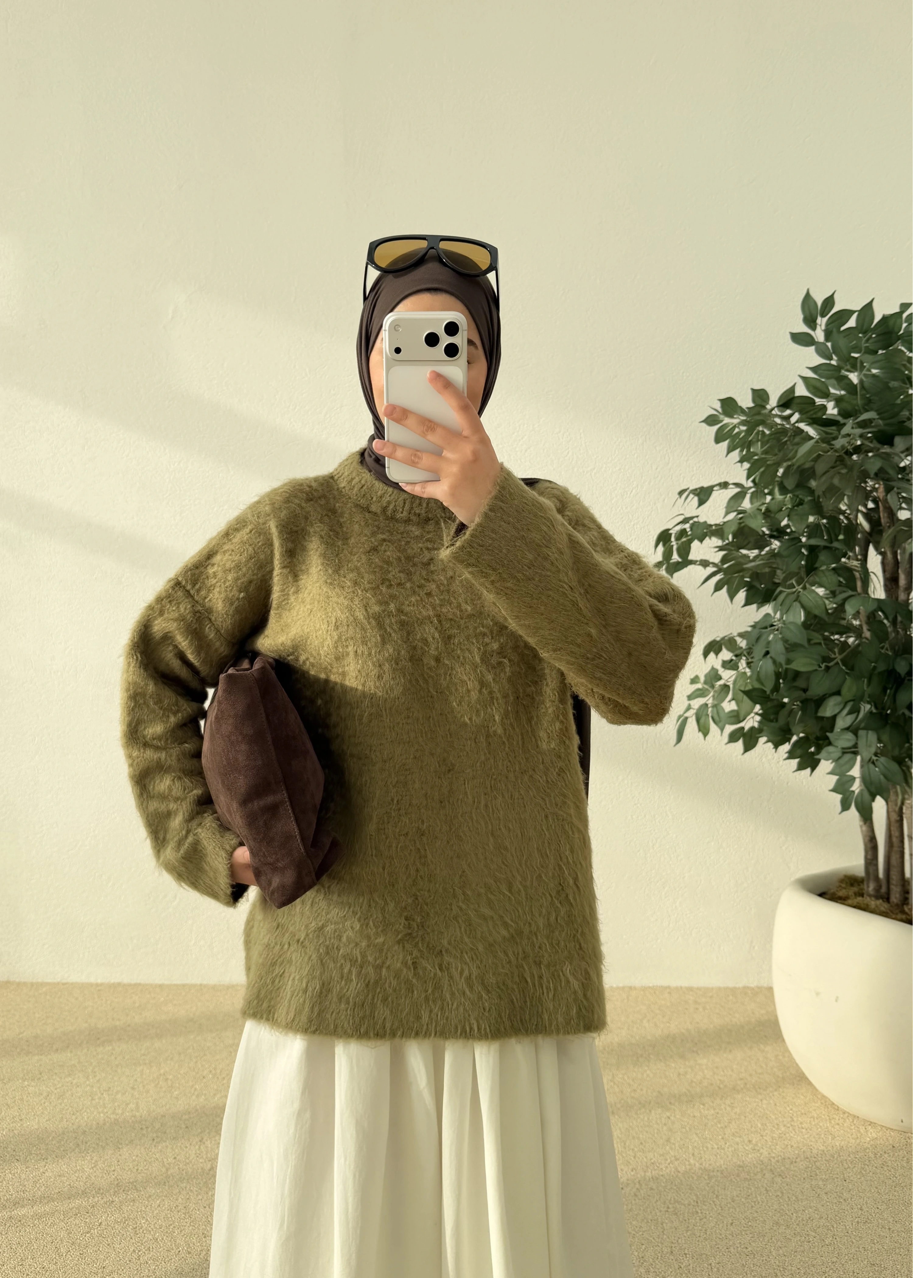 H&M TİFTİK KAZAK OLİVE GREEN