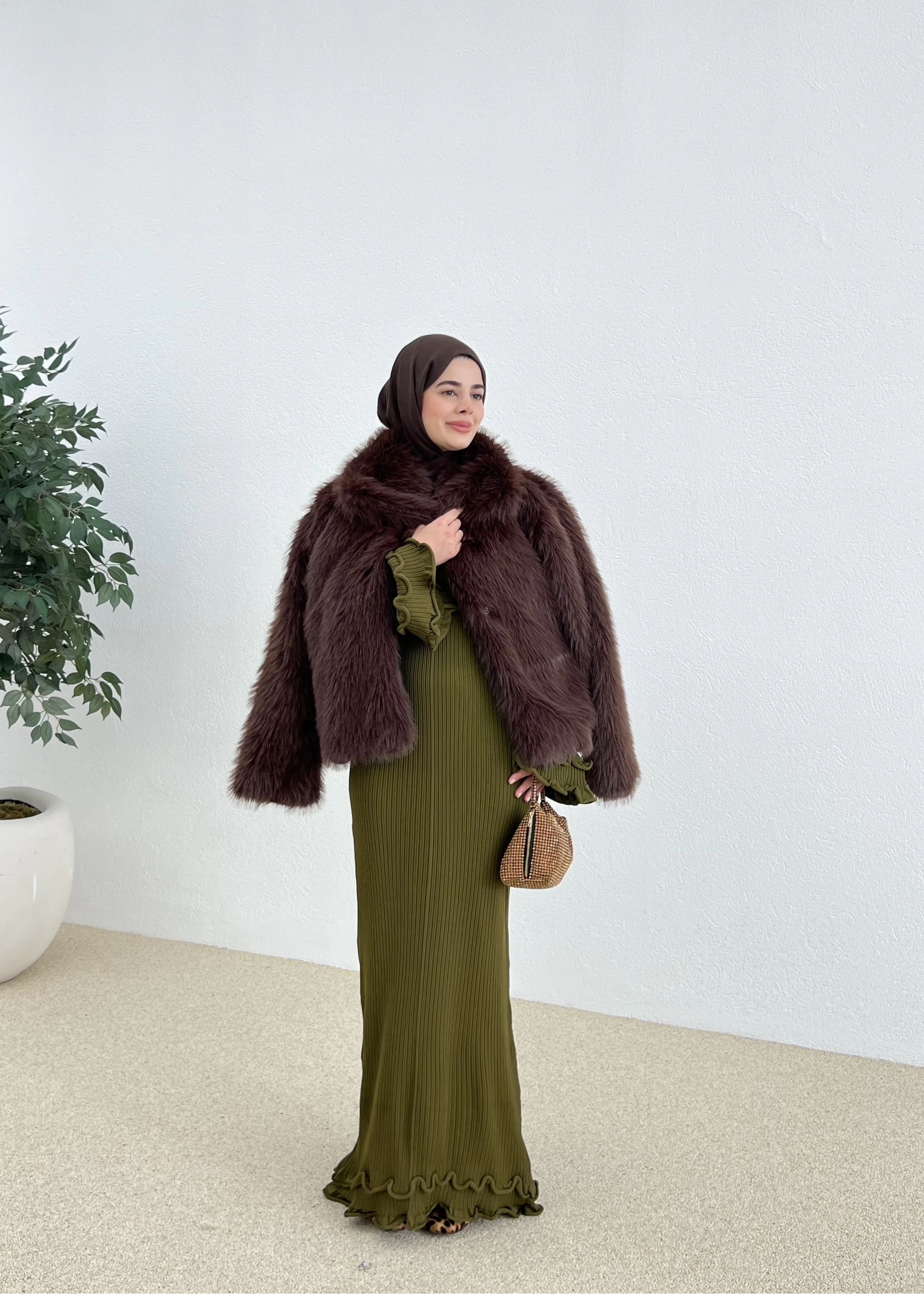 H&M TRİKO ELBİSE yeşil