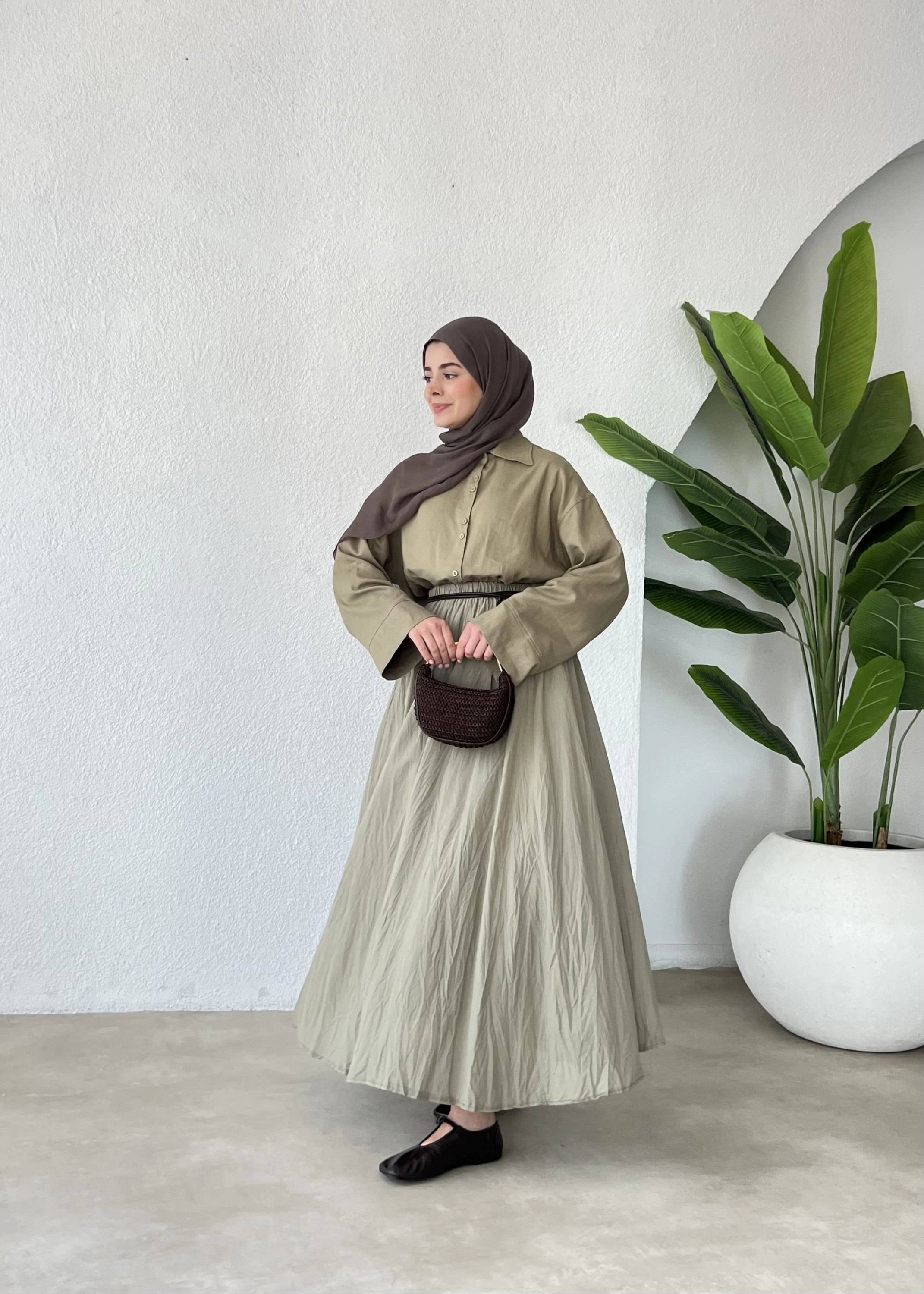 HM PAMUK ASTARLI VUAL ETEK yeşil