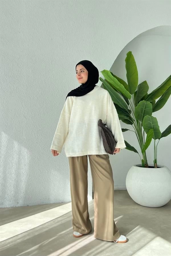 HM VİRAL PREMİUM TÜYLÜ KAZAK EKRU