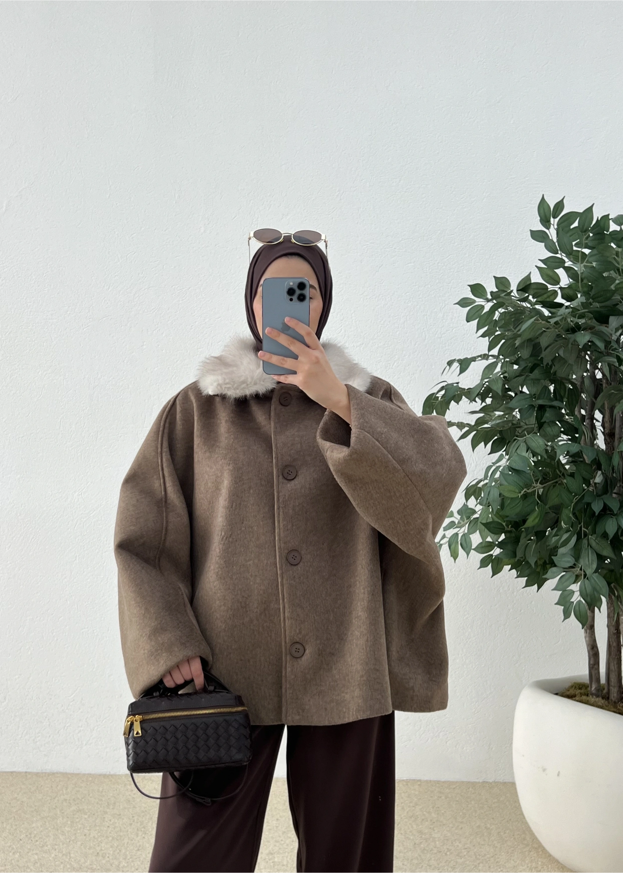 HOT KÜRKLÜ ÇIKARILABİLİR KABAN kahve