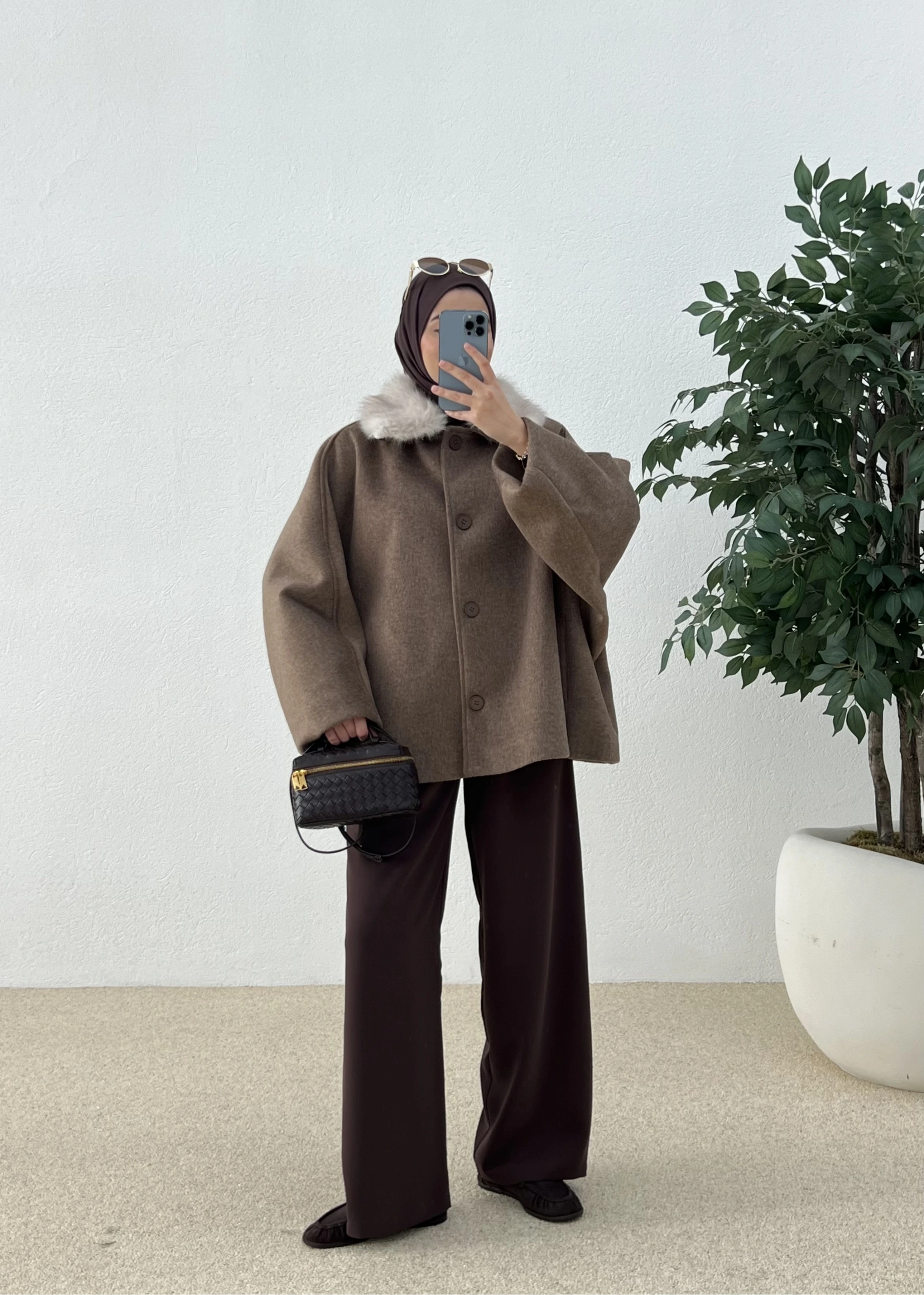 HOT KÜRKLÜ ÇIKARILABİLİR KABAN kahve