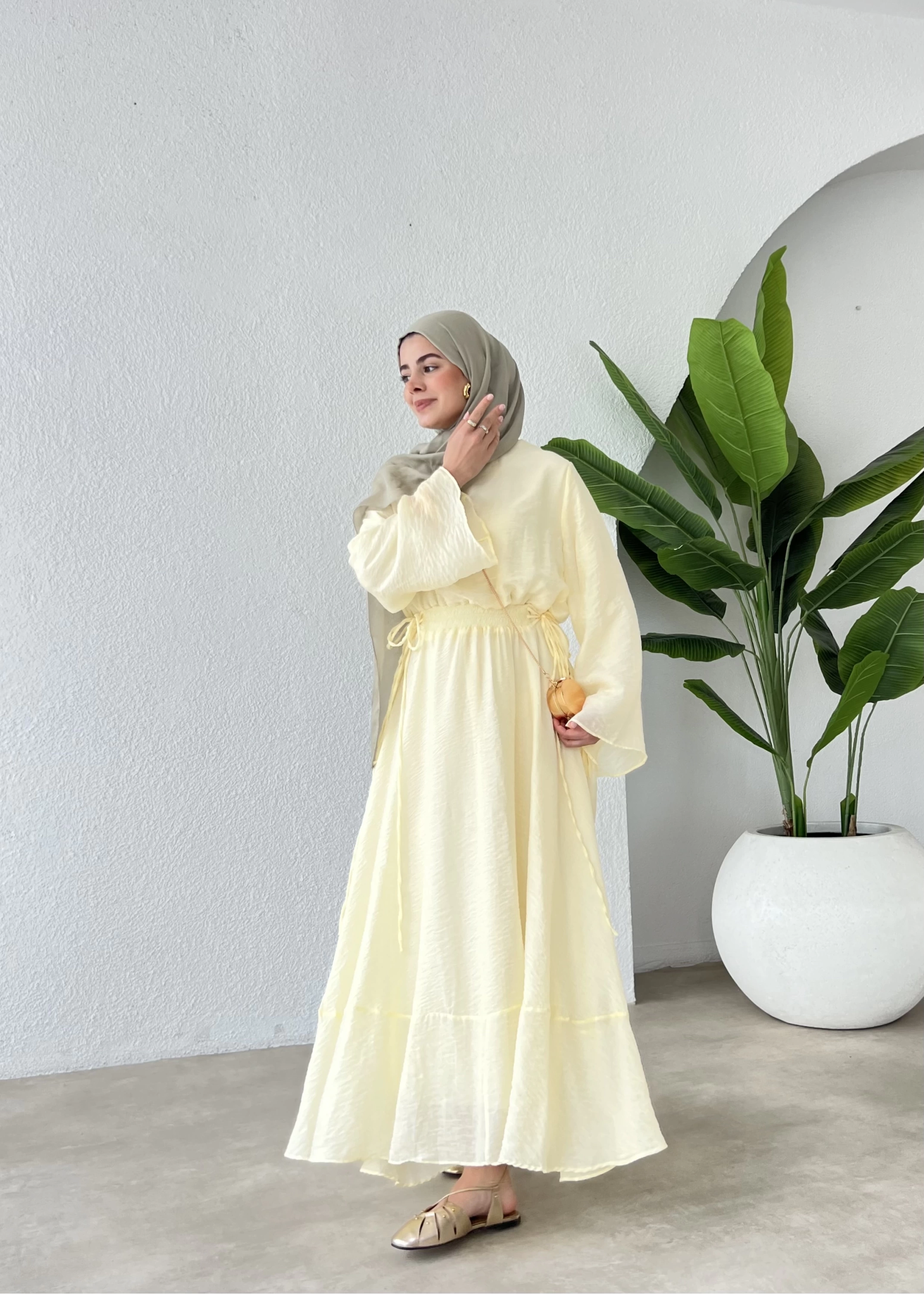 İpli H&M elbise SARI