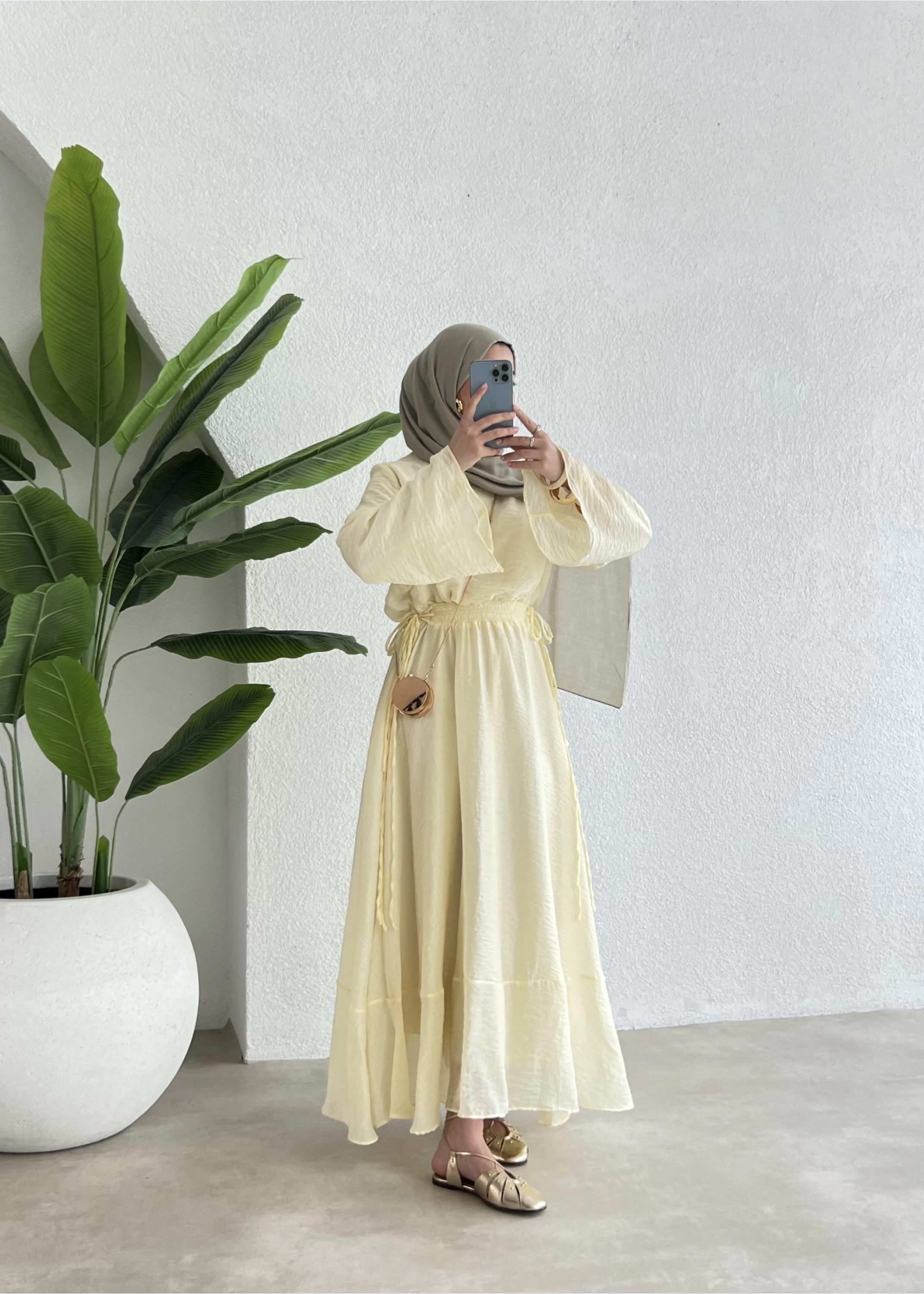 İpli H&M elbise SARI