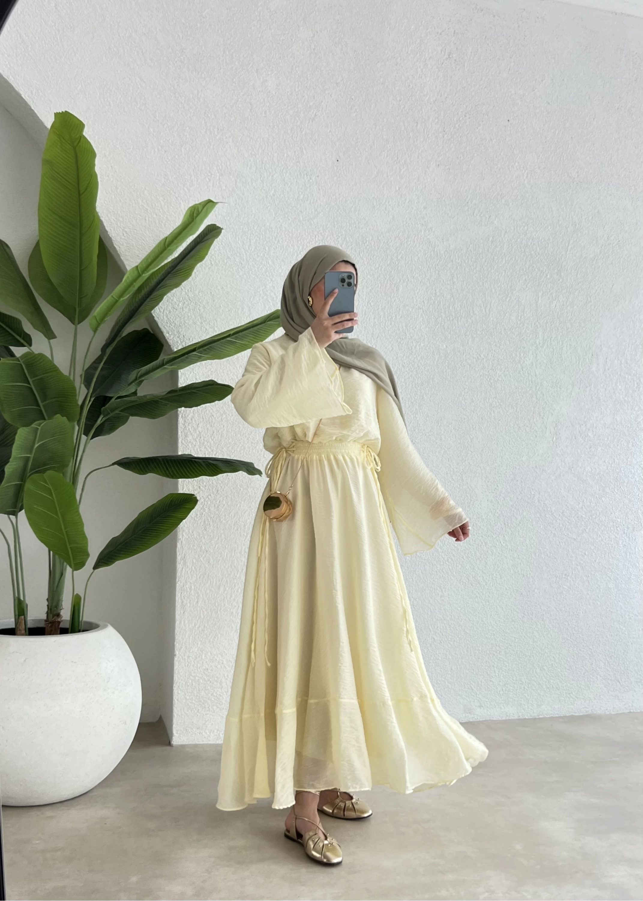 İpli H&M elbise SARI