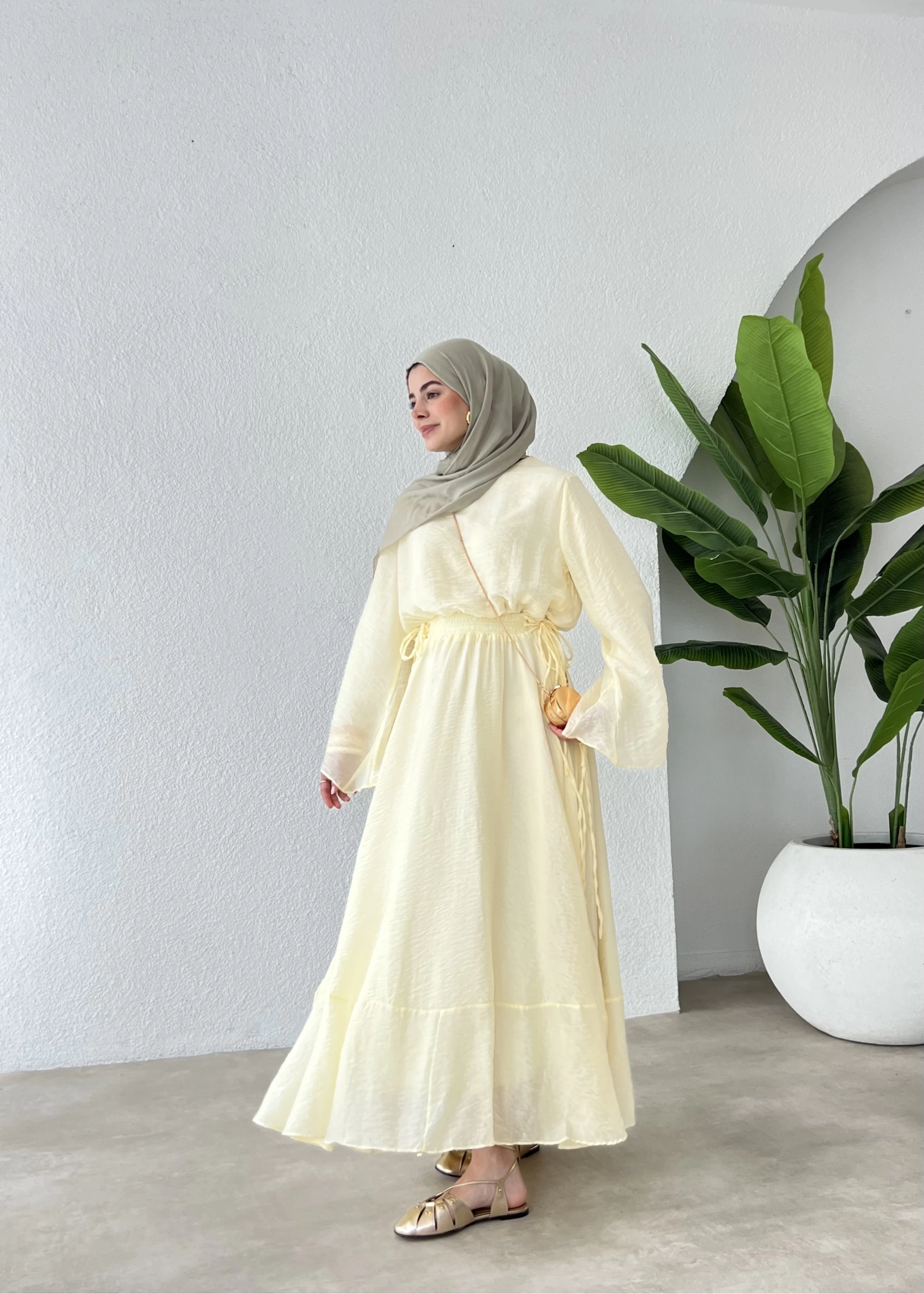 İpli H&M elbise SARI