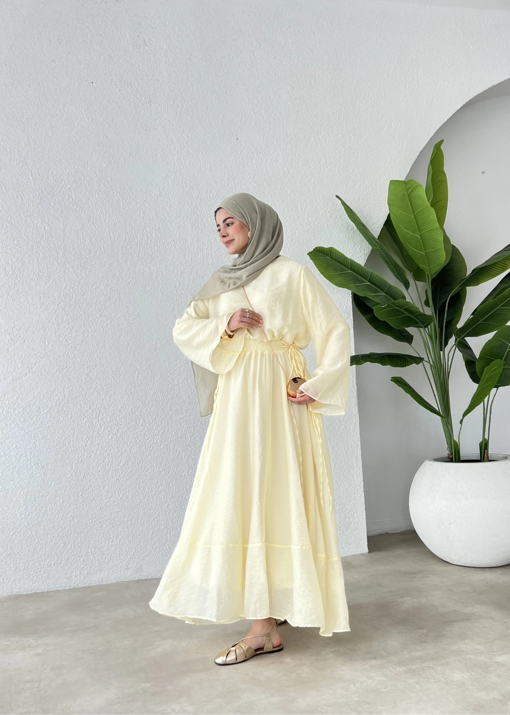 İpli H&M elbise SARI