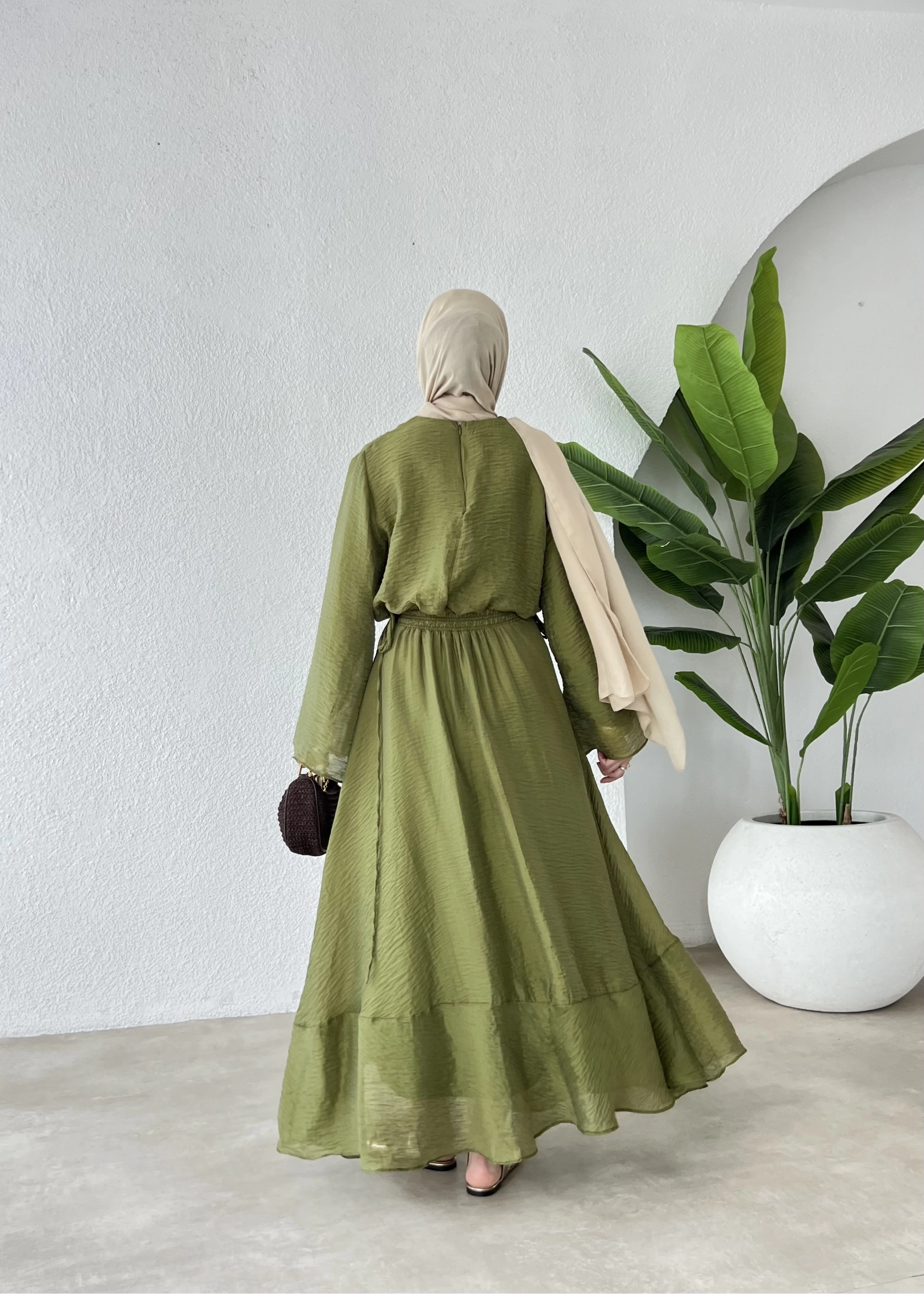 İpli H&M elbise YEŞİL