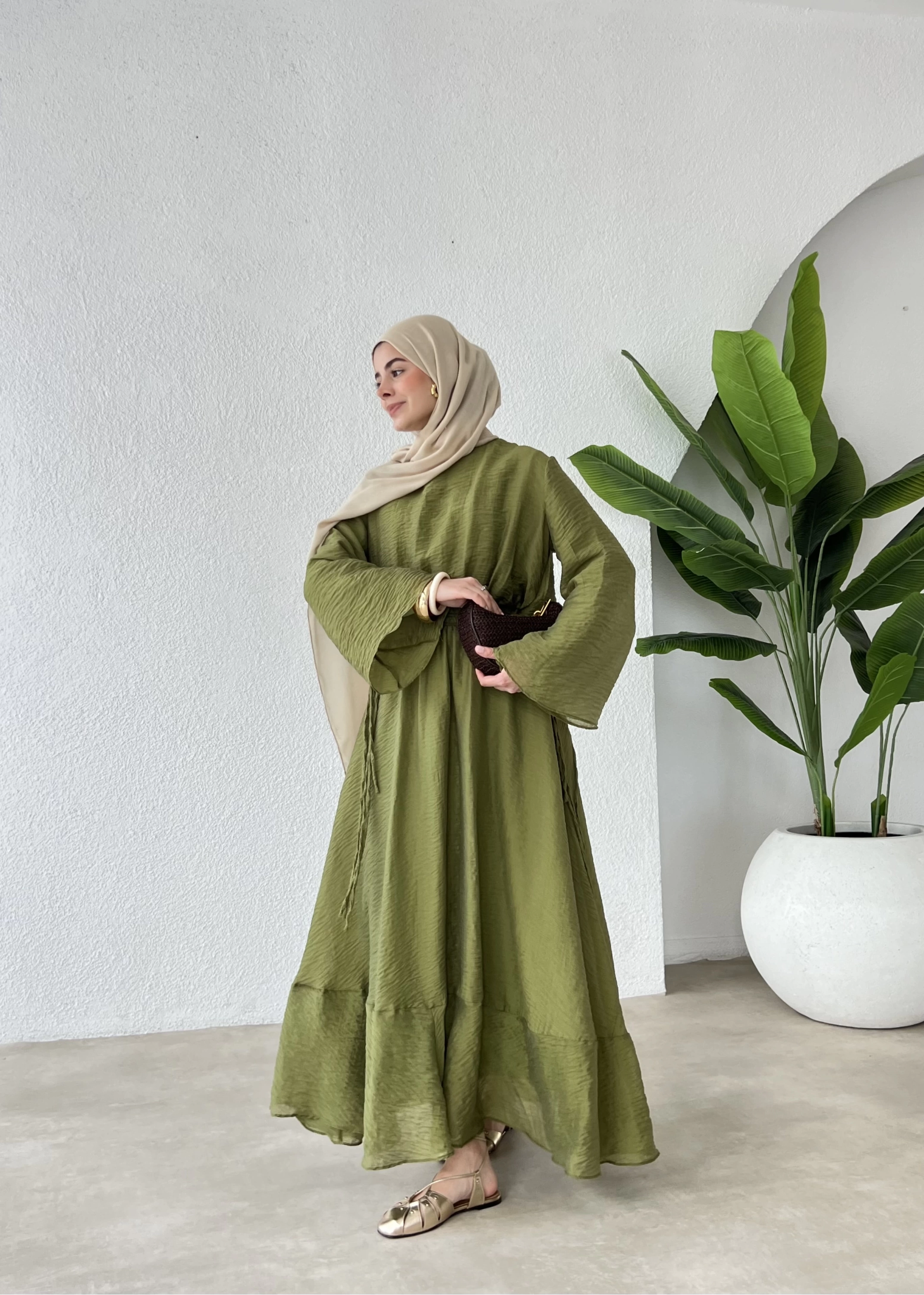 İpli H&M elbise YEŞİL