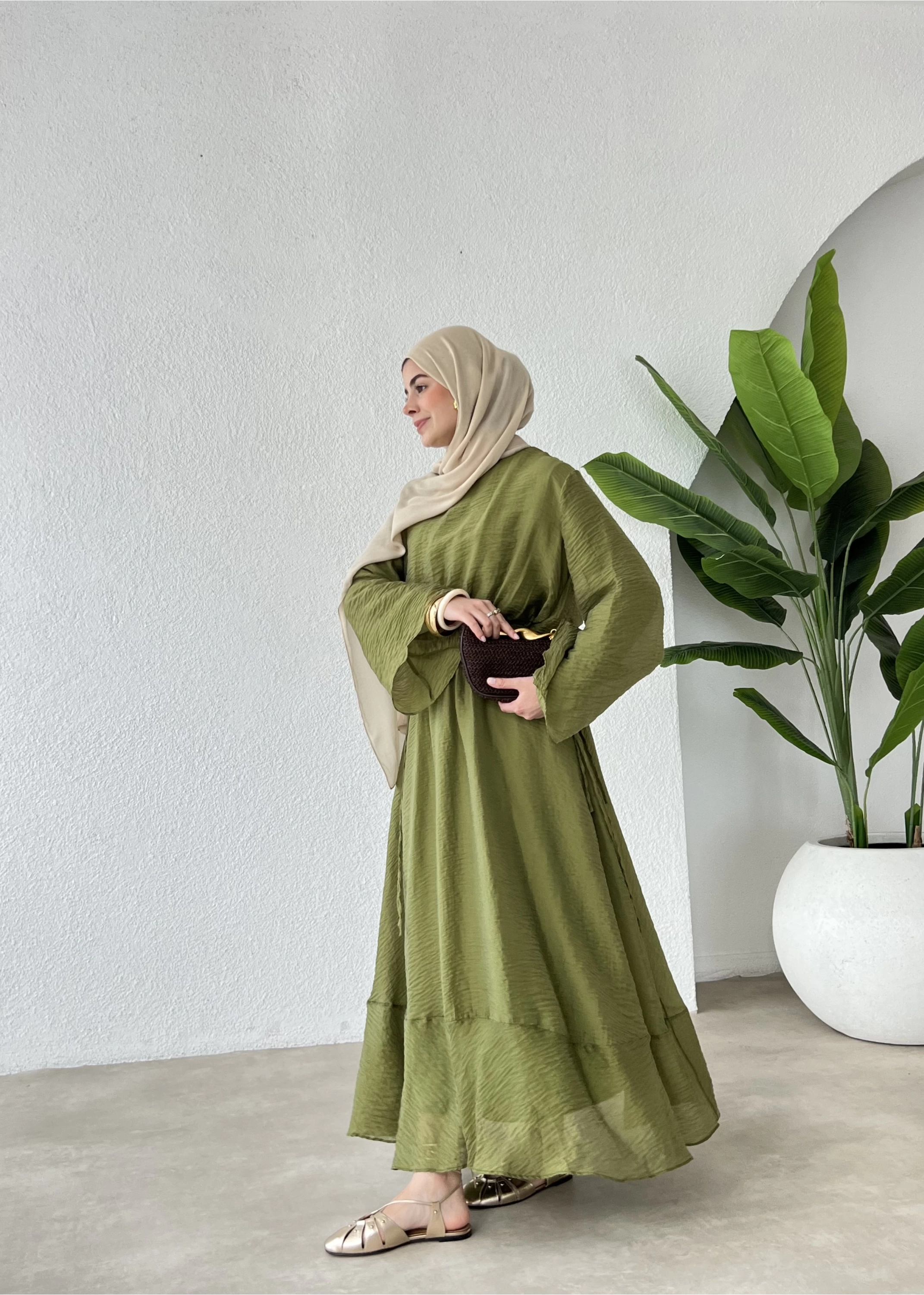 İpli H&M elbise YEŞİL
