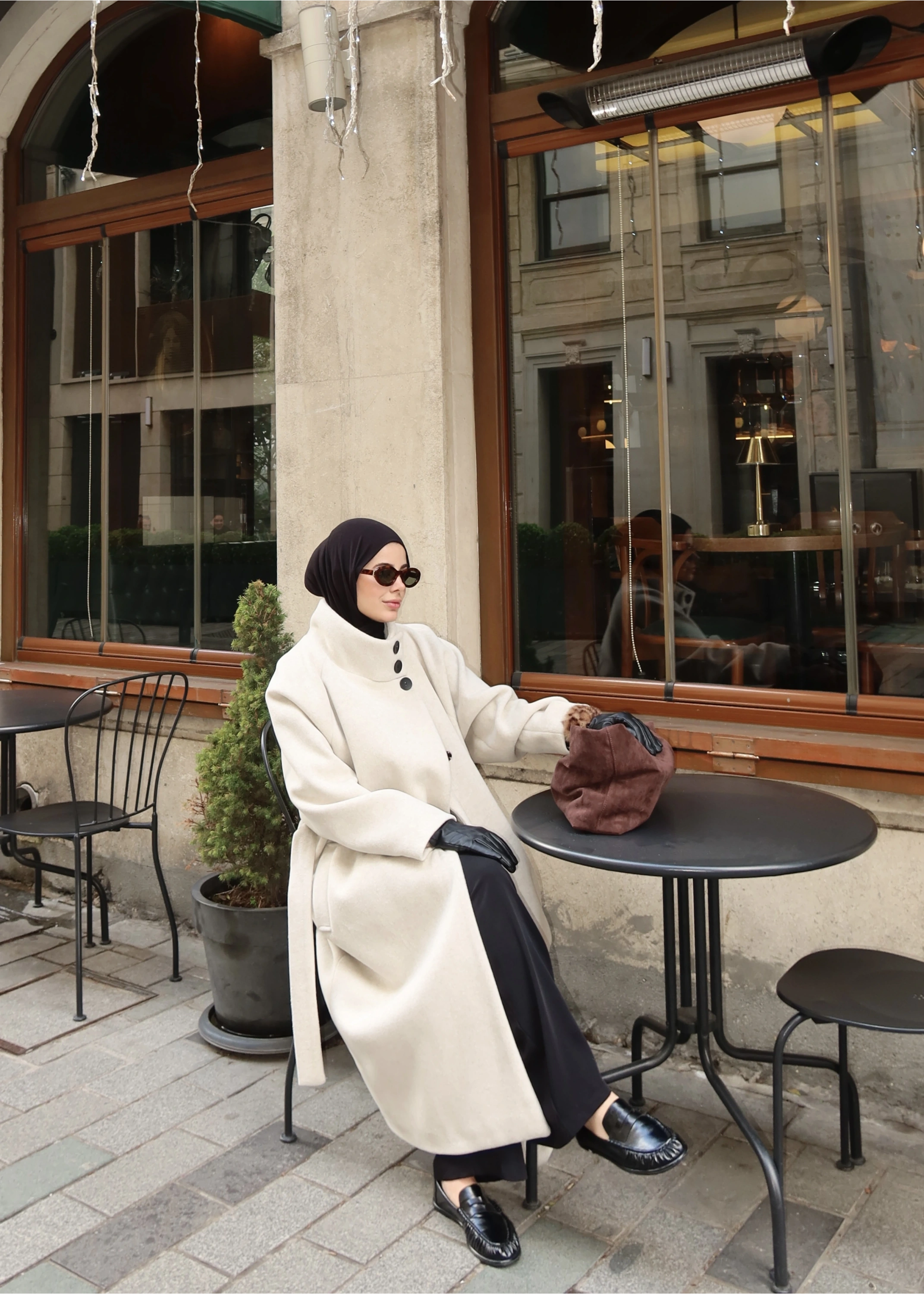 İTHAL KAŞE MNG KABAN DİK YAKA BEJ