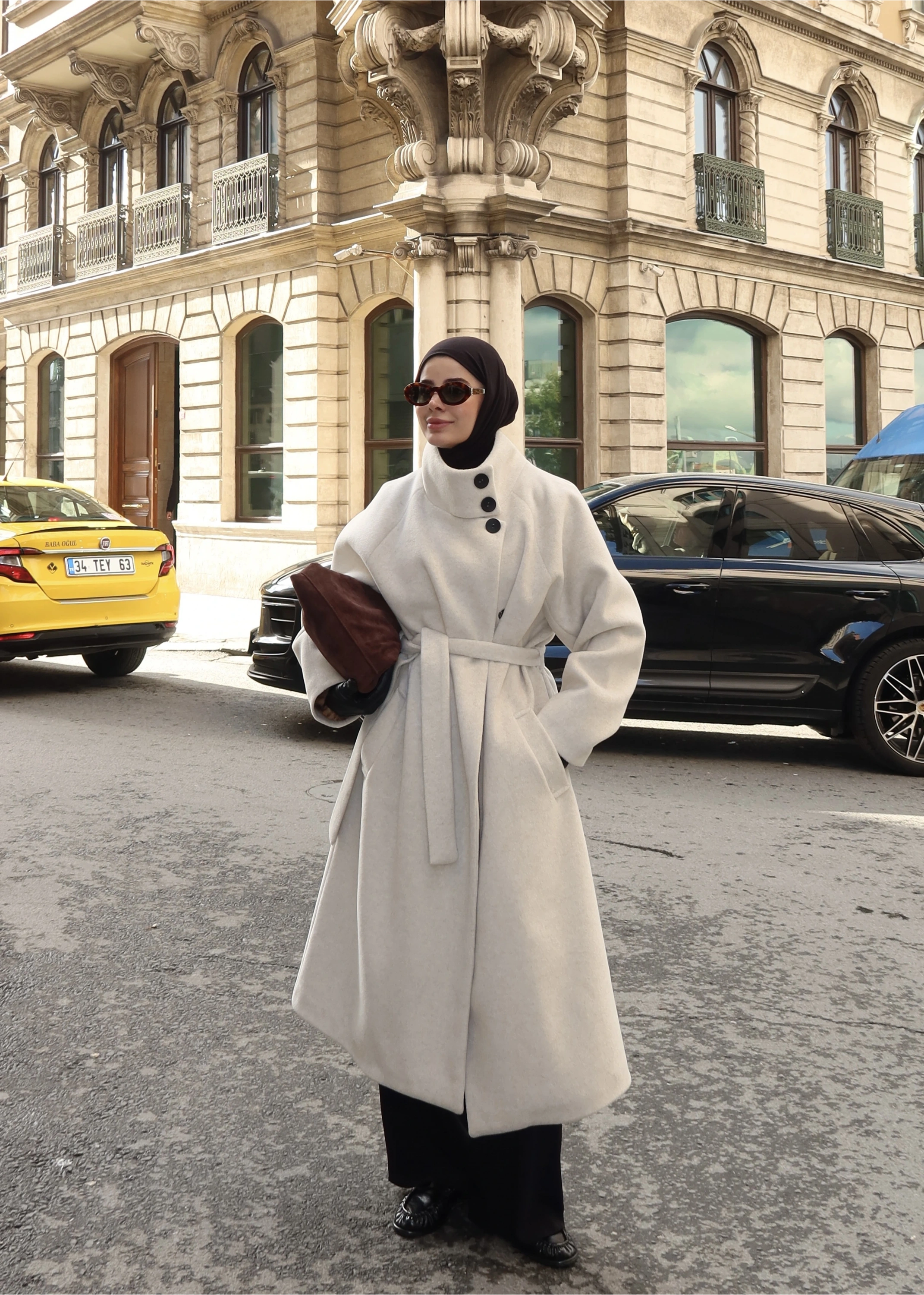 İTHAL KAŞE MNG KABAN DİK YAKA BEJ