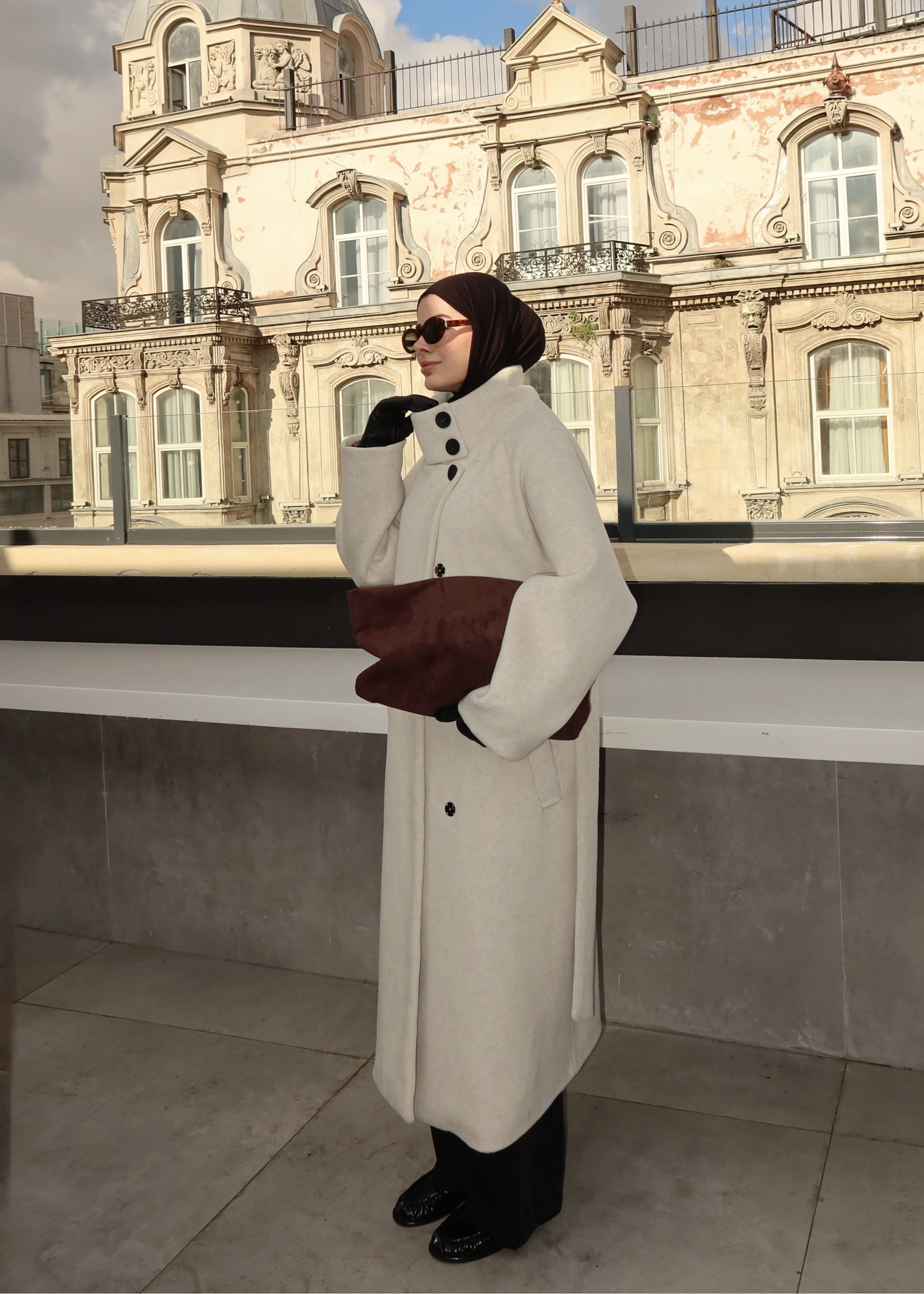 İTHAL KAŞE MNG KABAN DİK YAKA BEJ