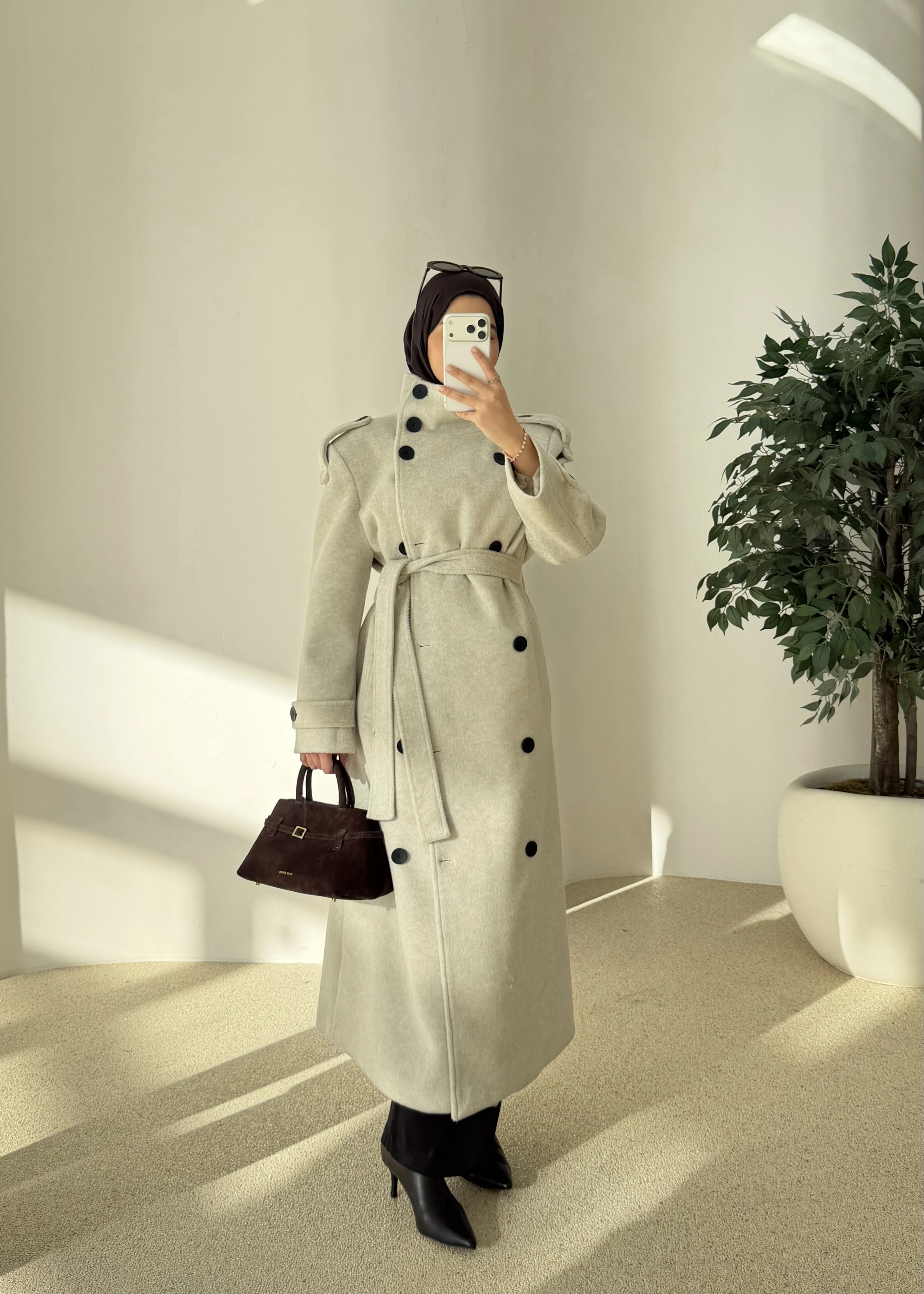 İTHAL KAŞE YÜN DOKULU MASSİİ KABAN ekru