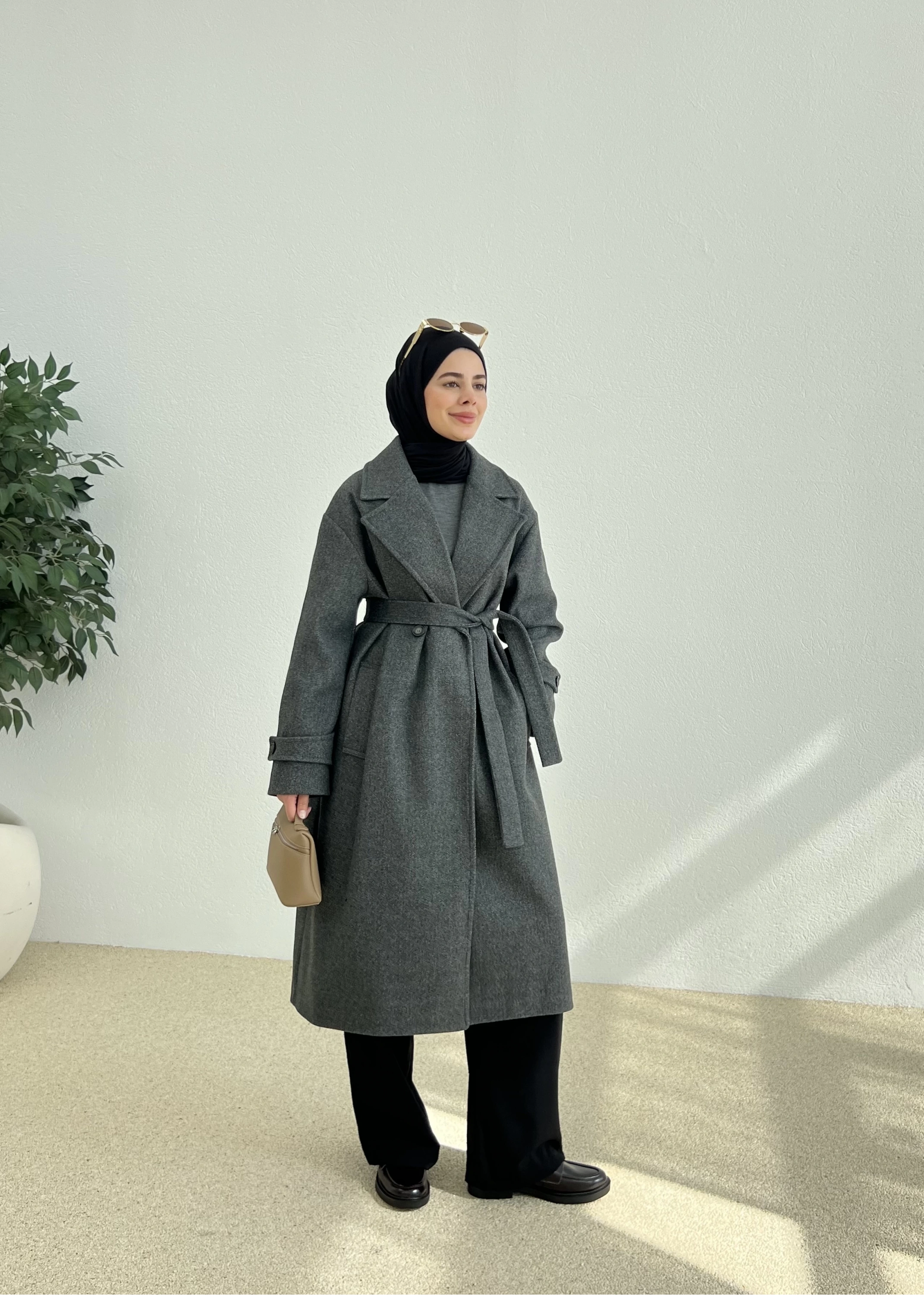 KEMERLİ KAŞE KABAN antrasit