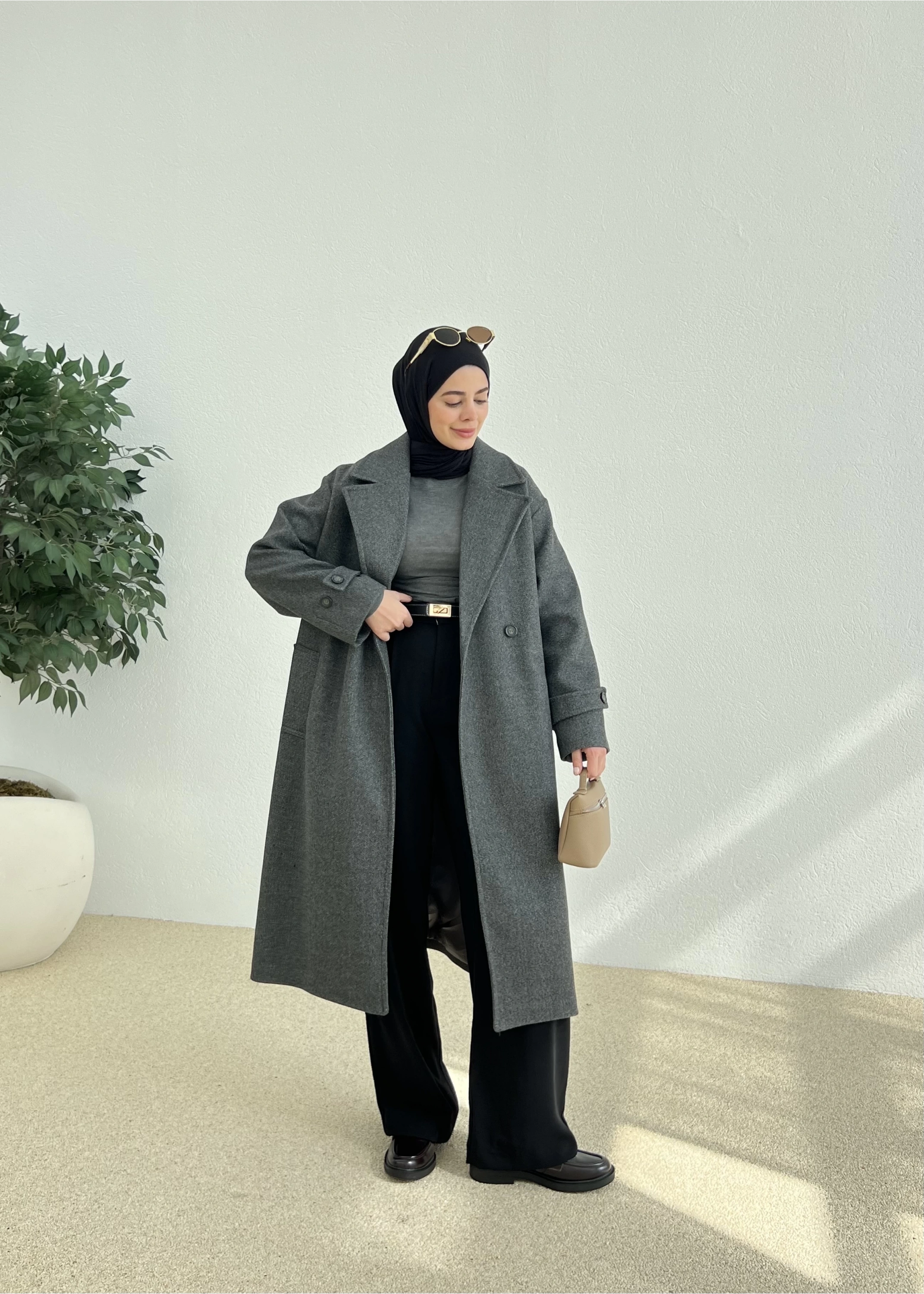 KEMERLİ KAŞE KABAN antrasit