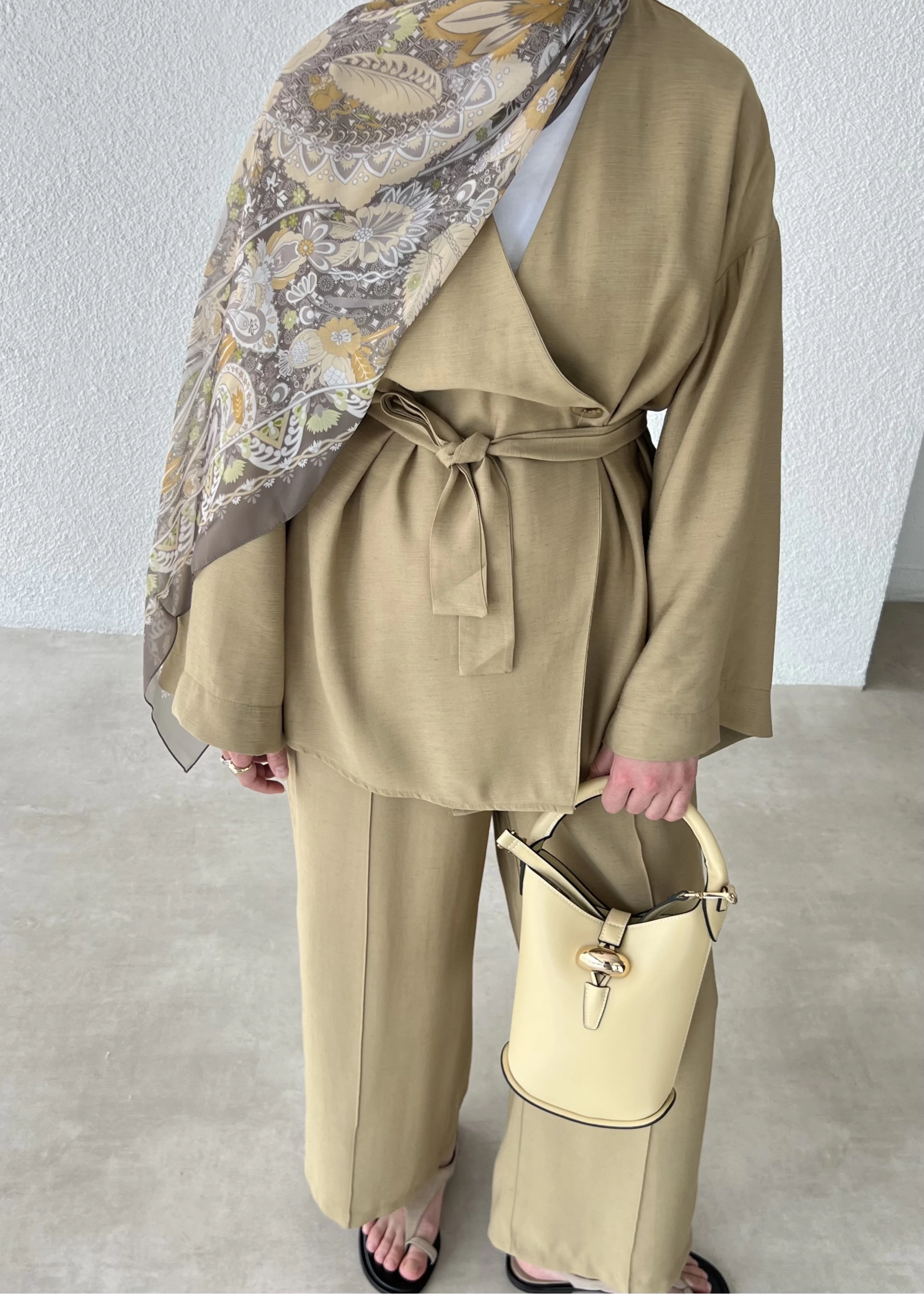Kemerli kimono takım yağ yeşili