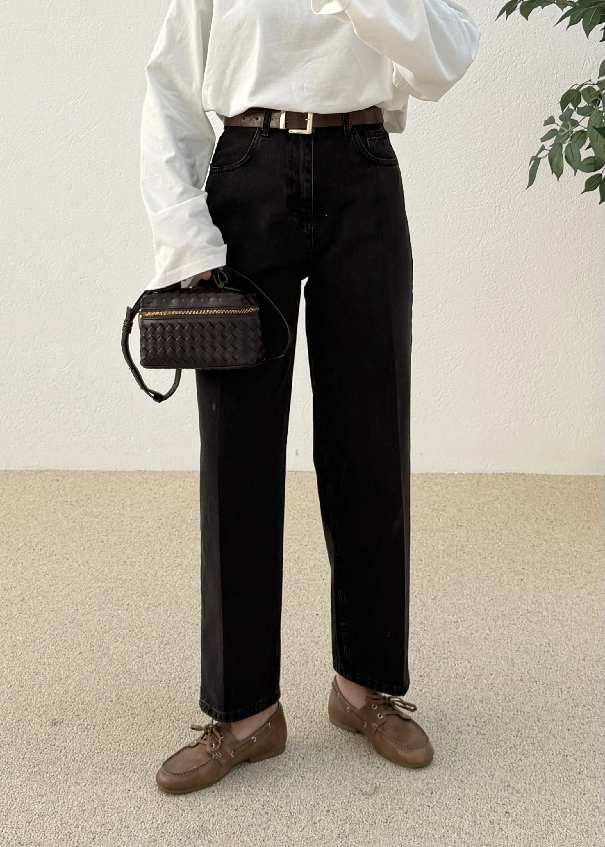 SLİM FİT YÜKSEK BEL MOM JEANS KAHVERENGİ