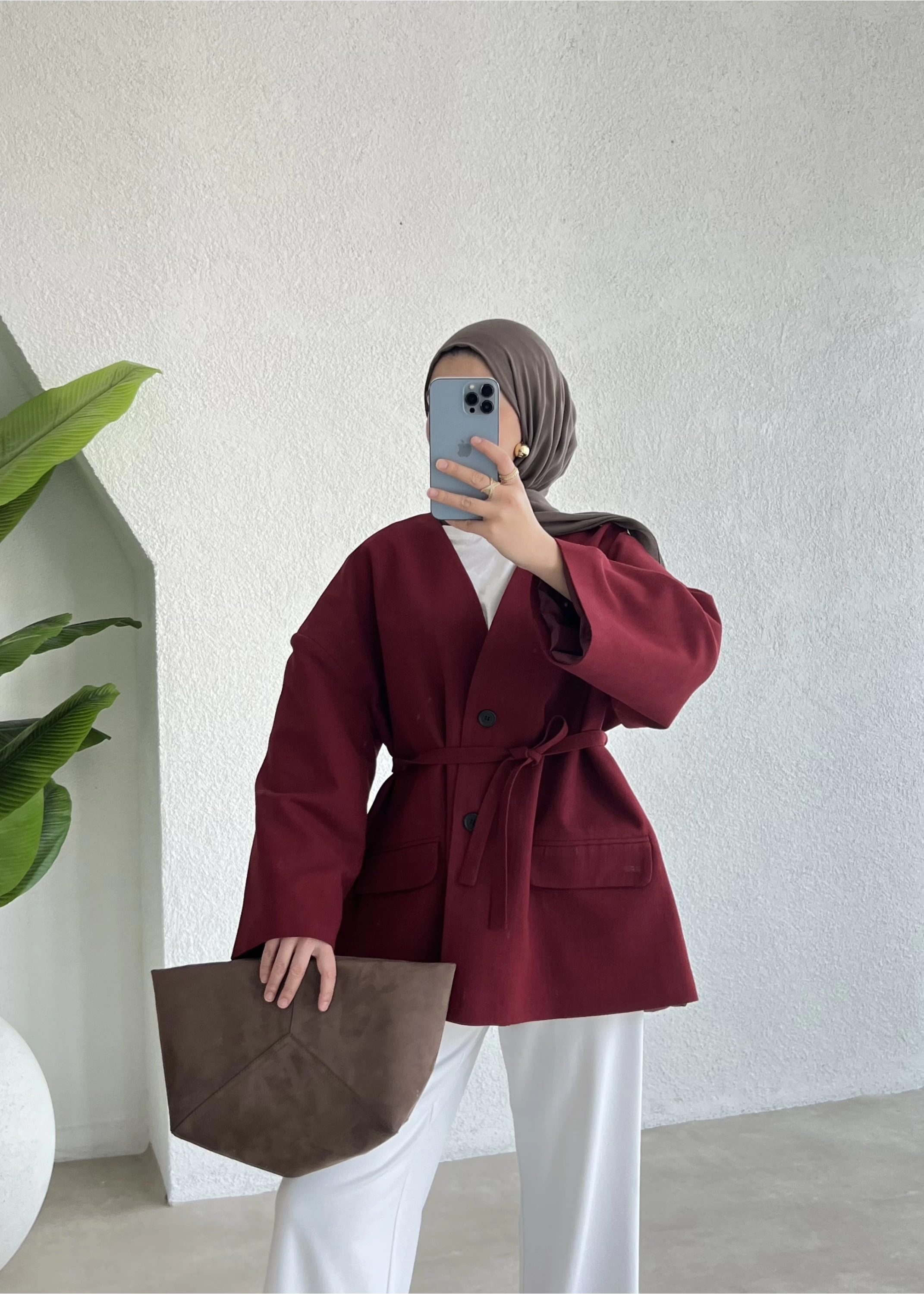 KETEN OVERSİZE BLAZER BORDO