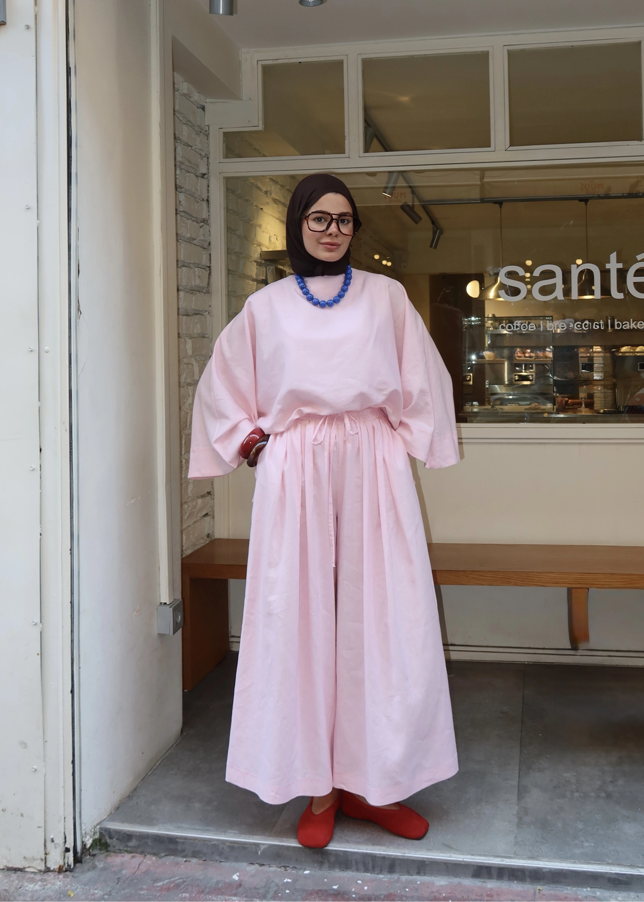 KETEN PREMİUM TAKIM ŞEKER PEMBE