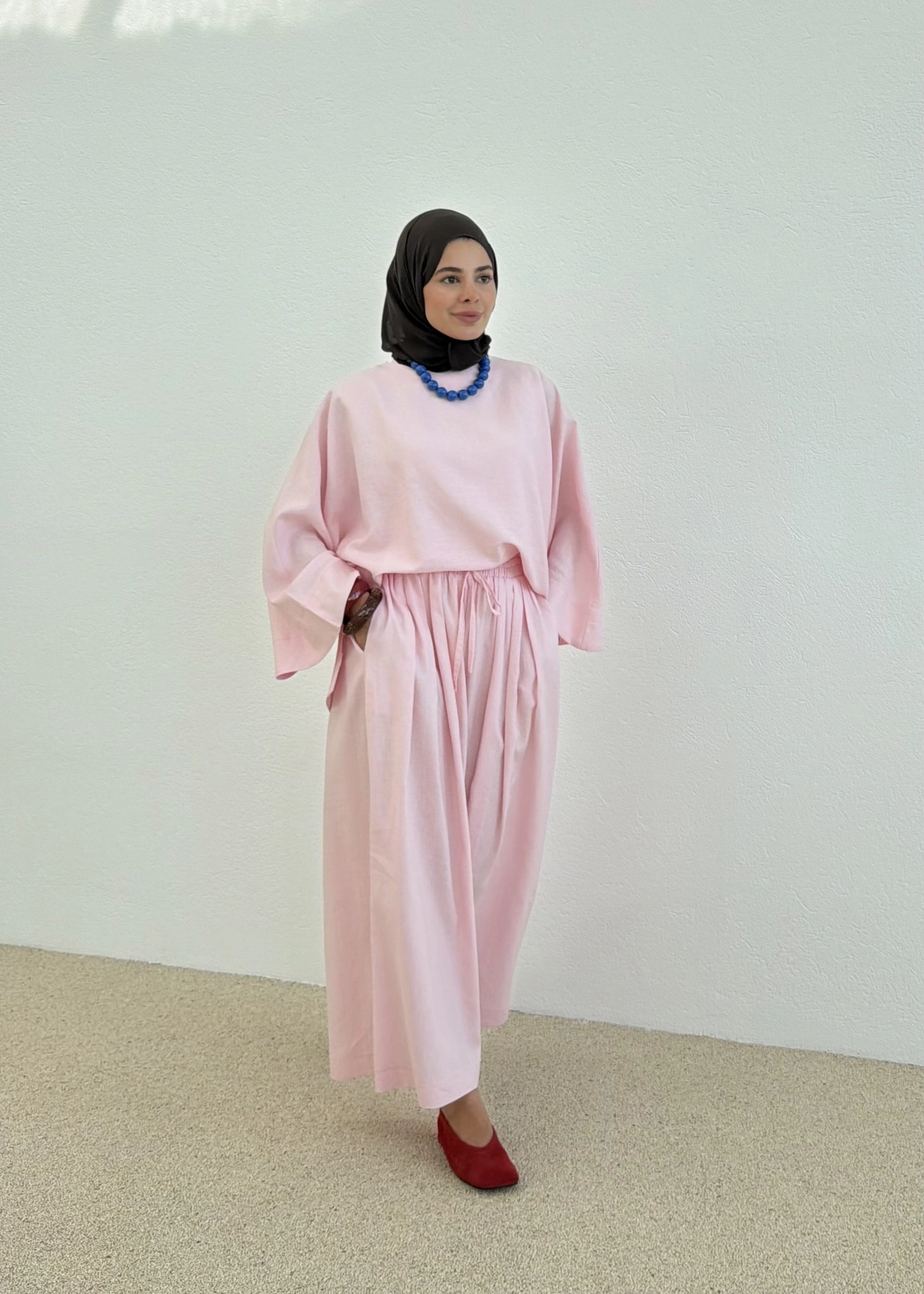 KETEN PREMİUM TAKIM ŞEKER PEMBE