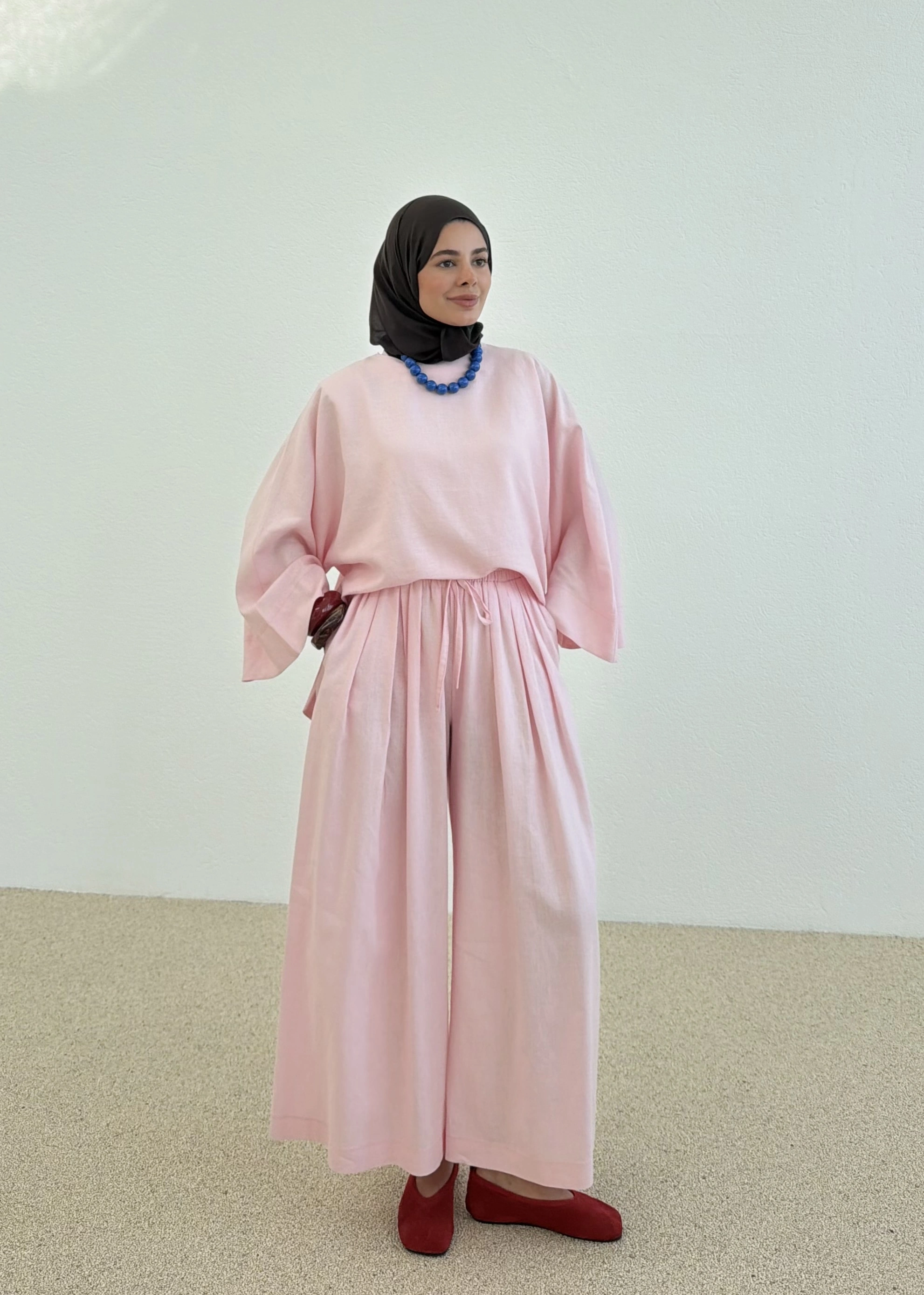 KETEN PREMİUM TAKIM ŞEKER PEMBE