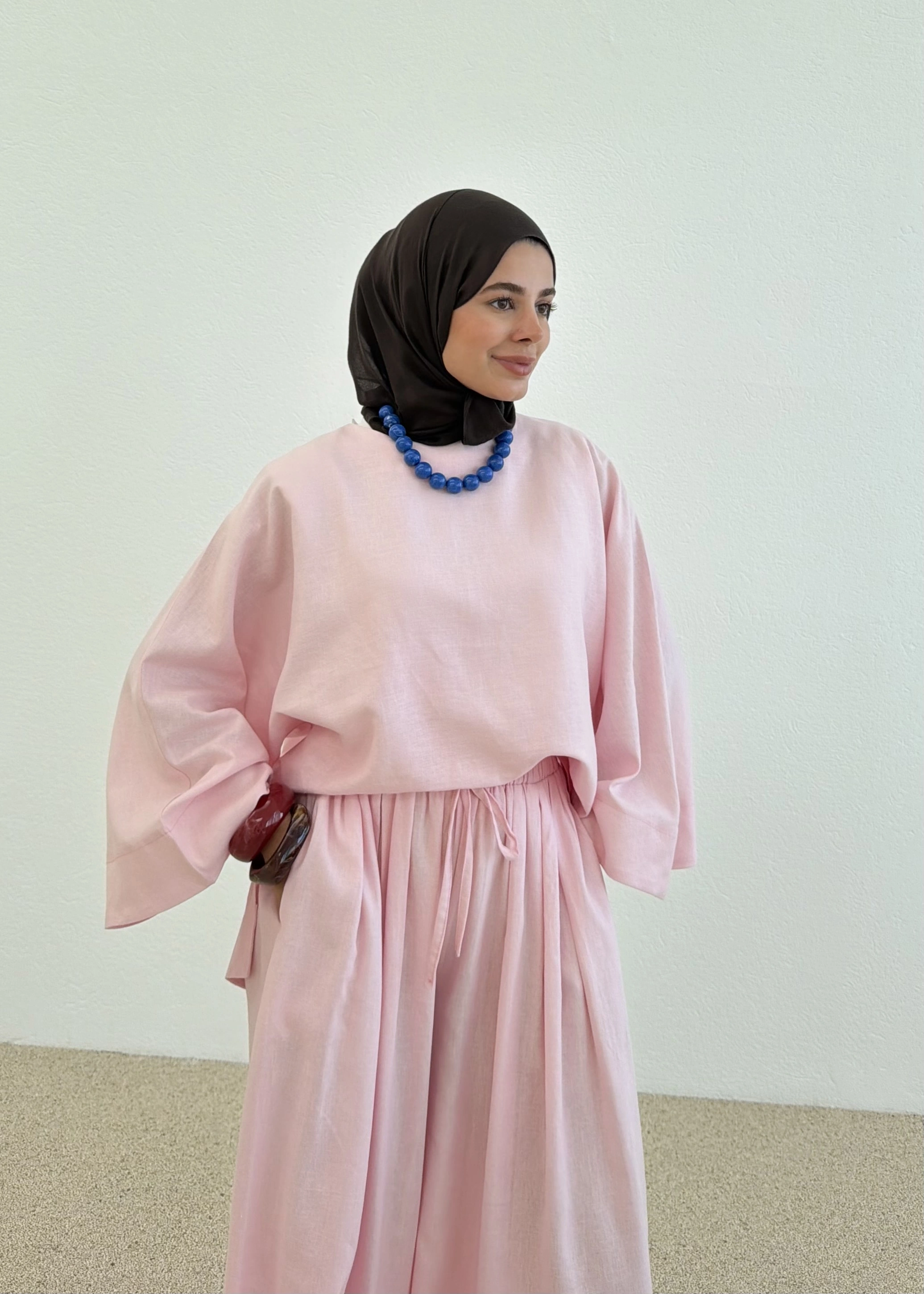 KETEN PREMİUM TAKIM ŞEKER PEMBE