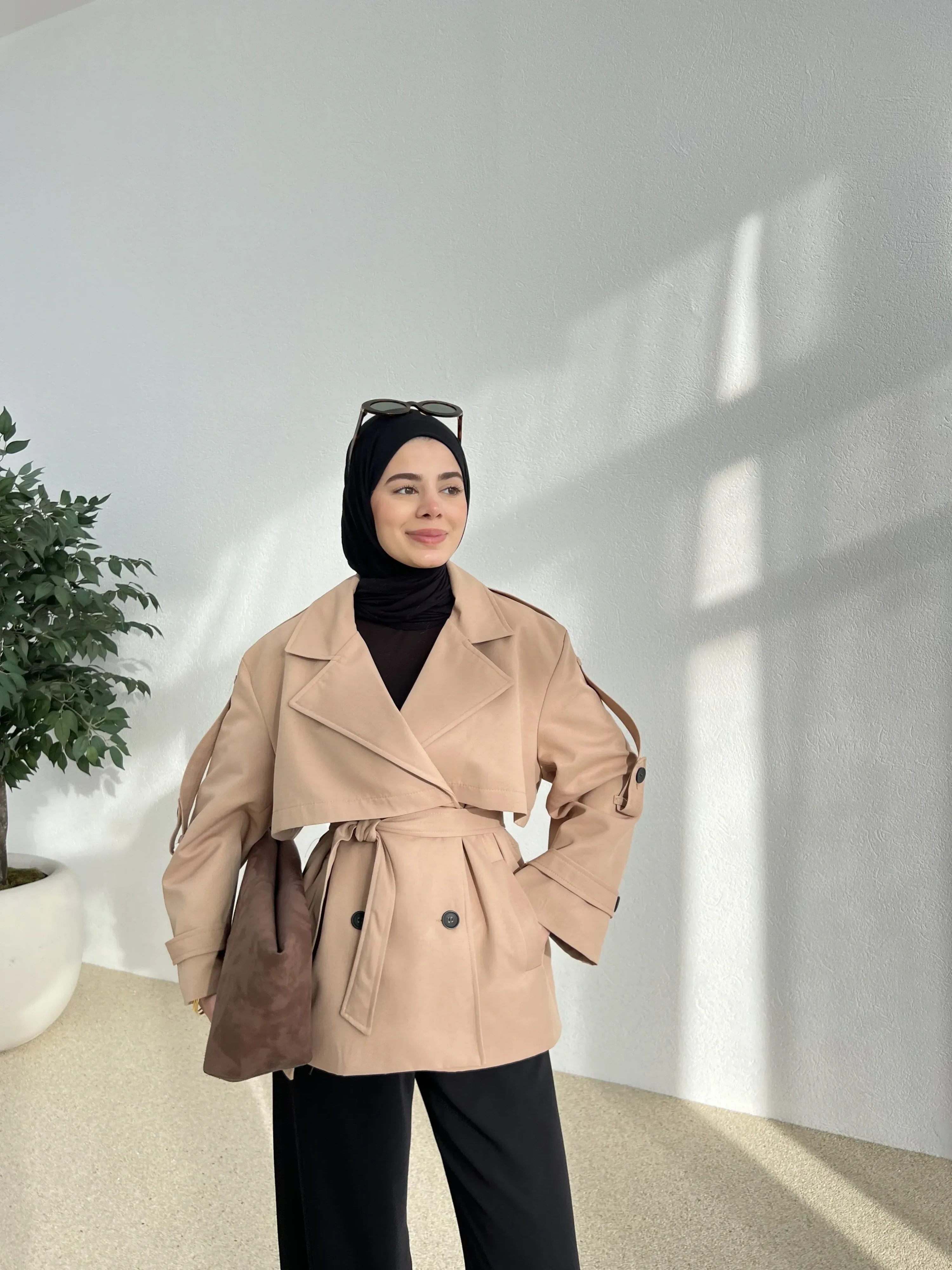 KUŞAKLI ASTARLI TRENÇKOT BEJ