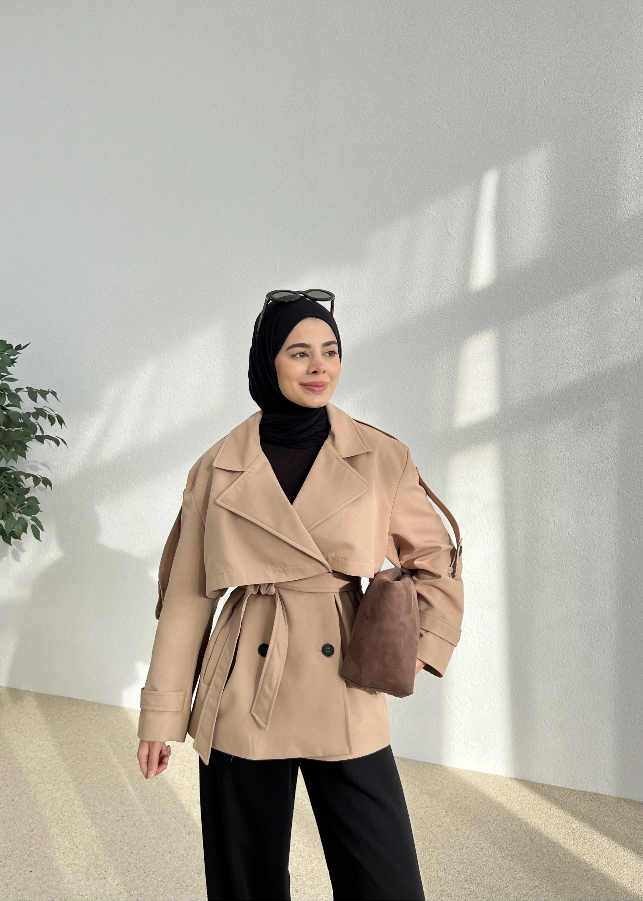 KUŞAKLI ASTARLI TRENÇKOT BEJ