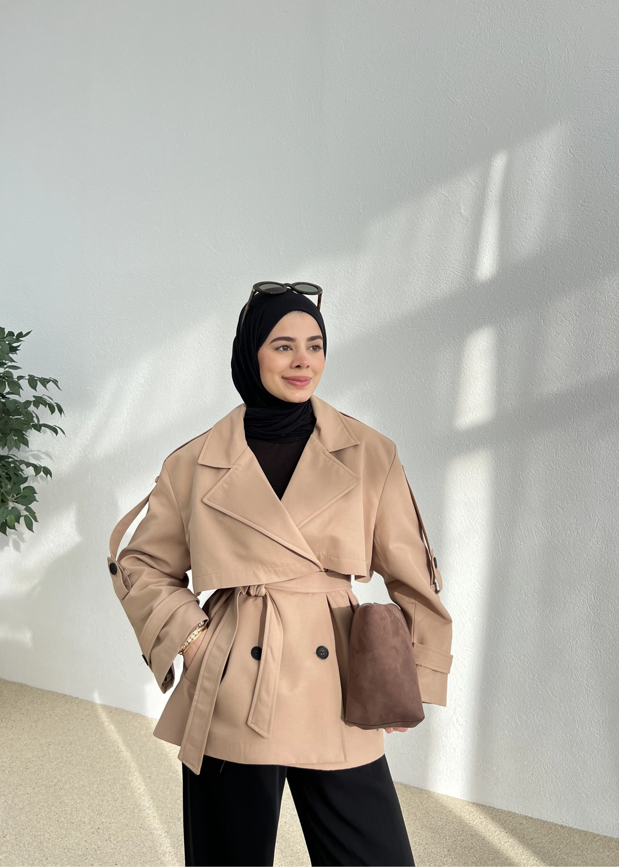 KUŞAKLI ASTARLI TRENÇKOT BEJ