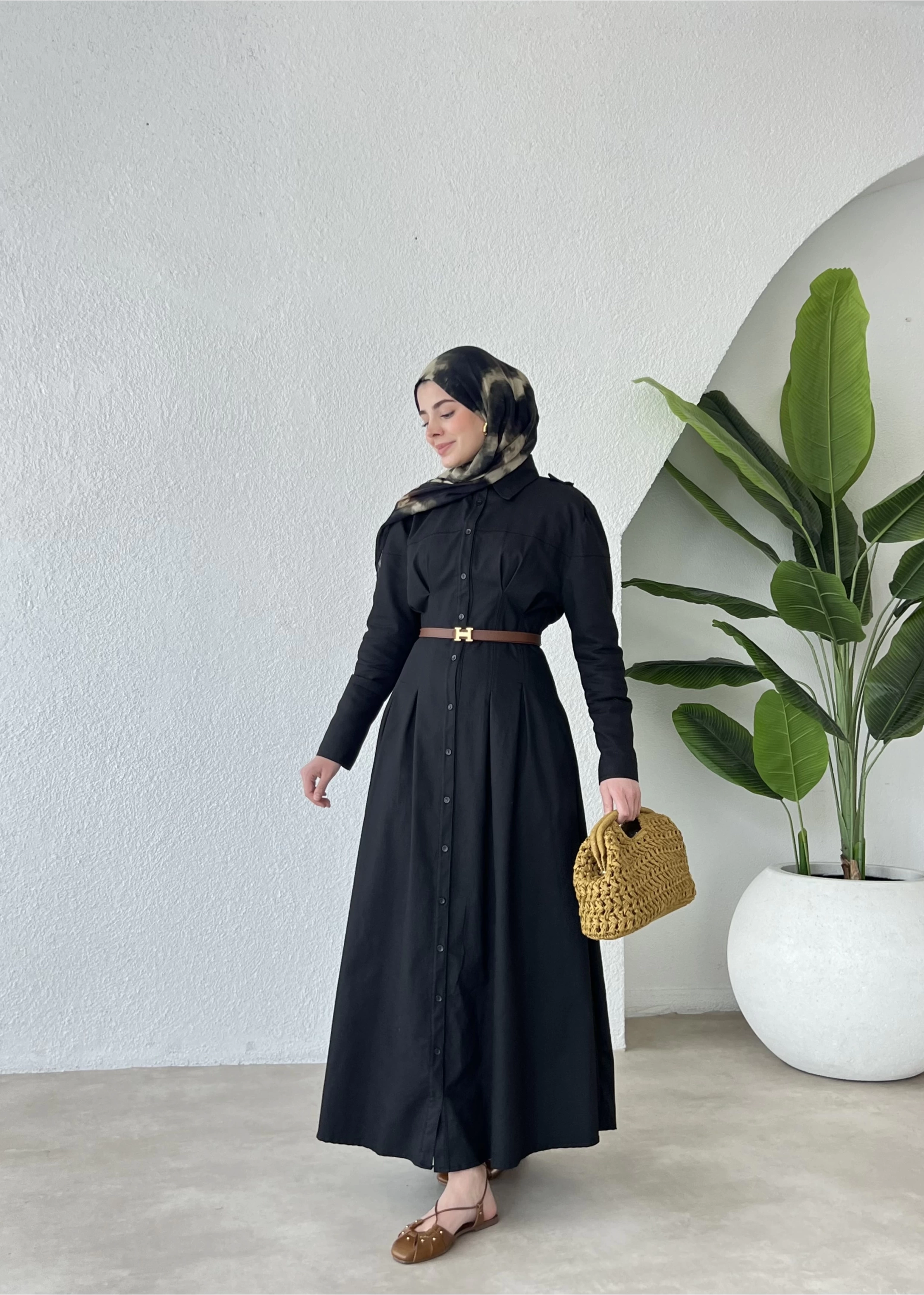 LİKRALI ELBİSE PREMİUM SİYAH