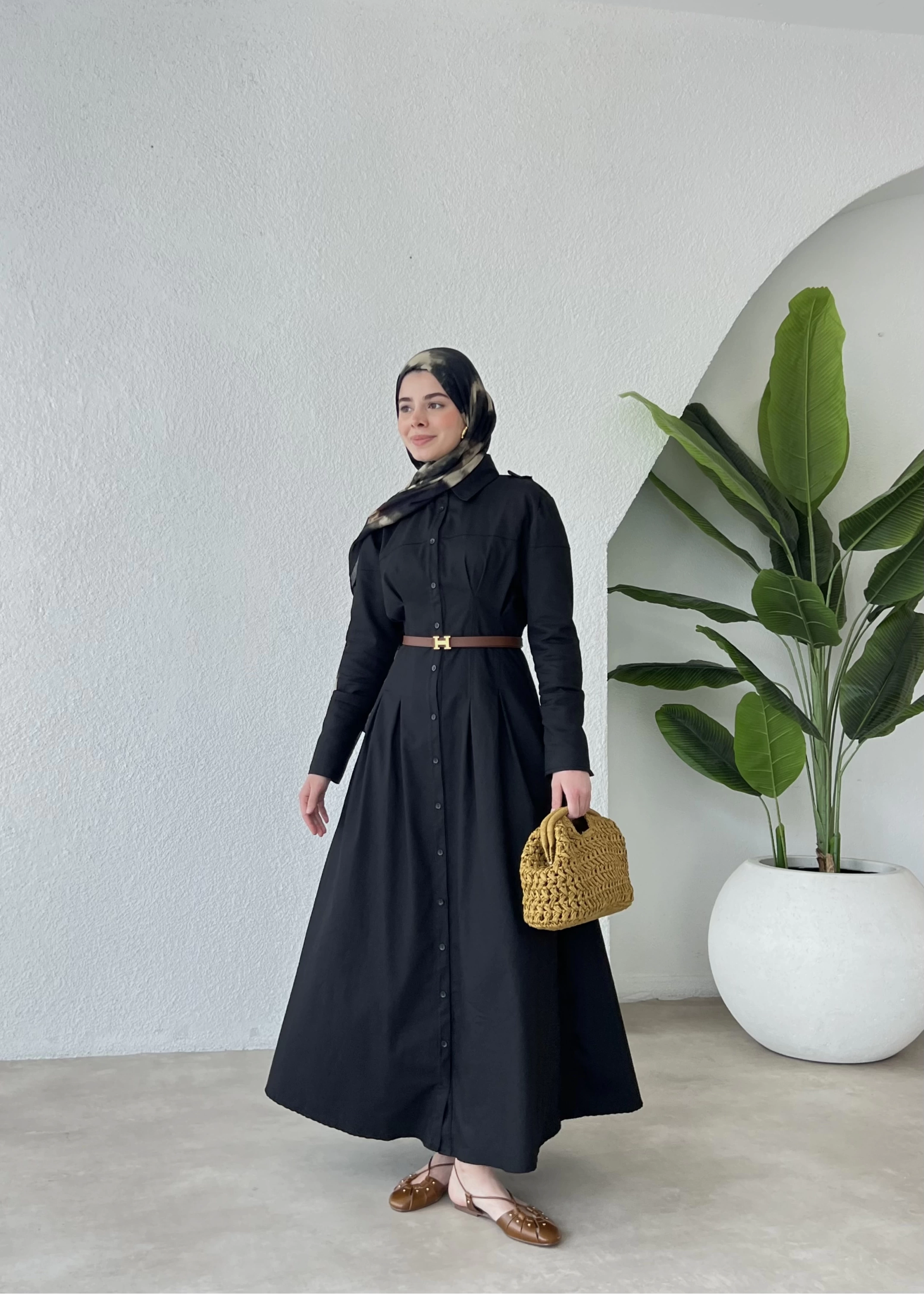 LİKRALI ELBİSE PREMİUM SİYAH