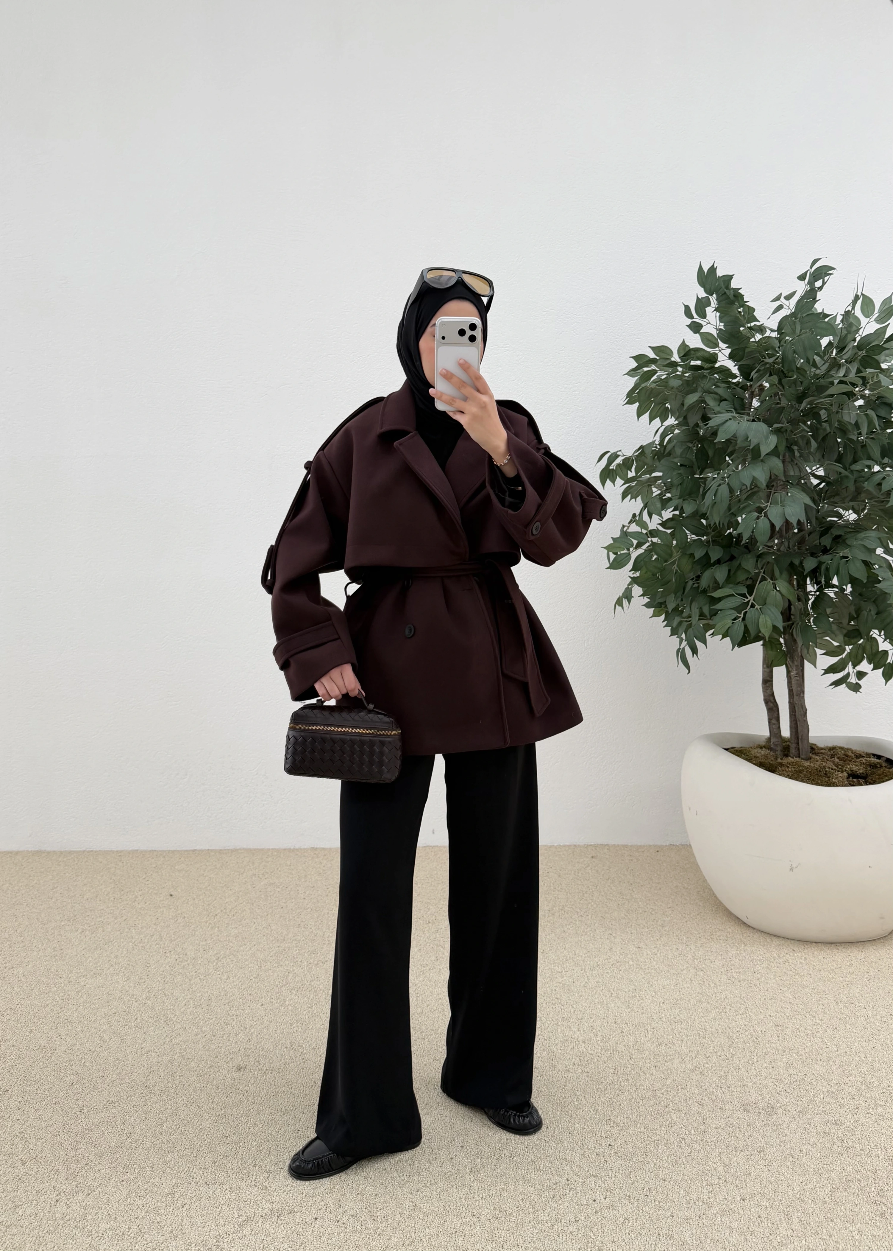 LOFT KAŞE PREMİUM KABAN bordo kok