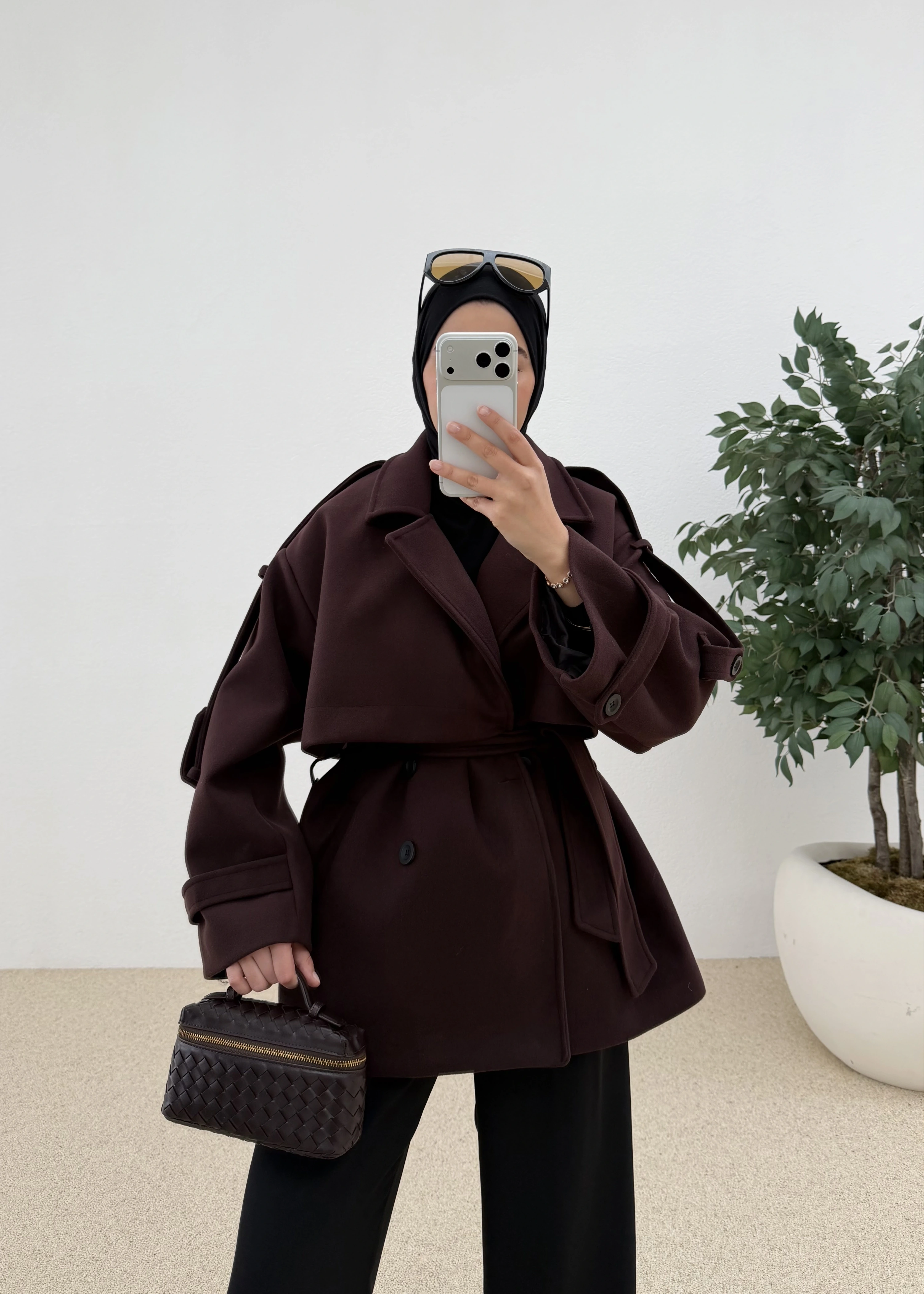 LOFT KAŞE PREMİUM KABAN bordo kok