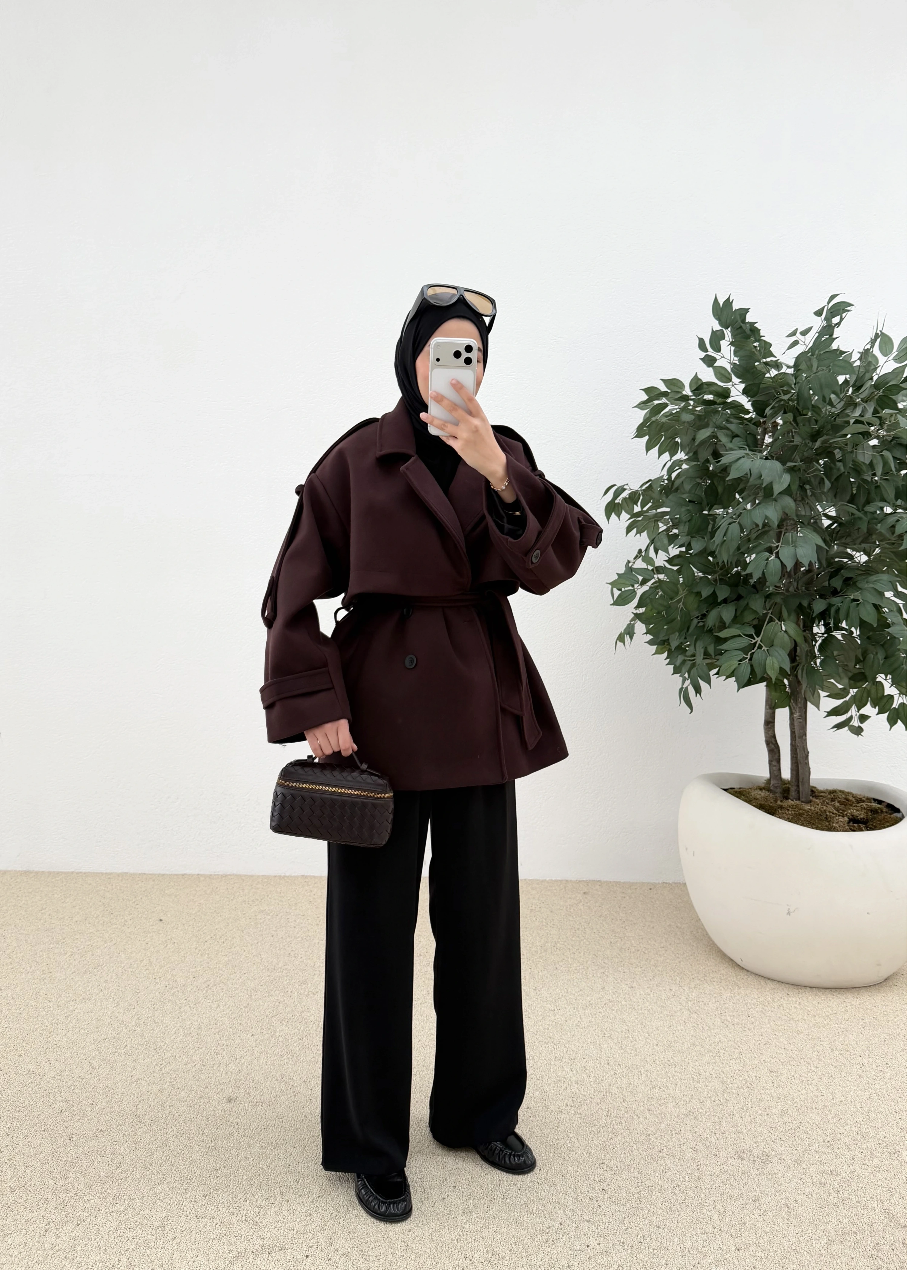 LOFT KAŞE PREMİUM KABAN bordo kok