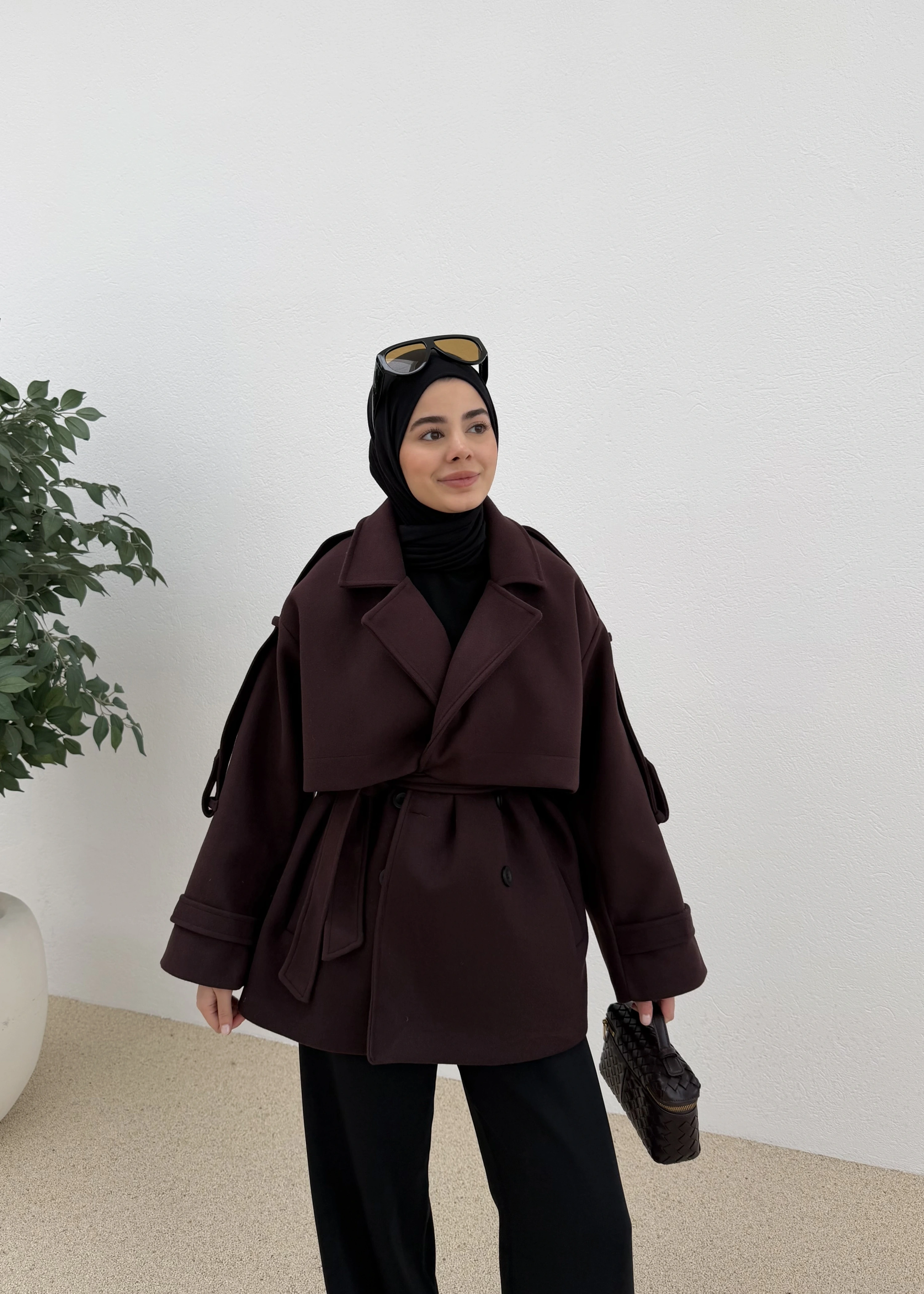 LOFT KAŞE PREMİUM KABAN bordo kok