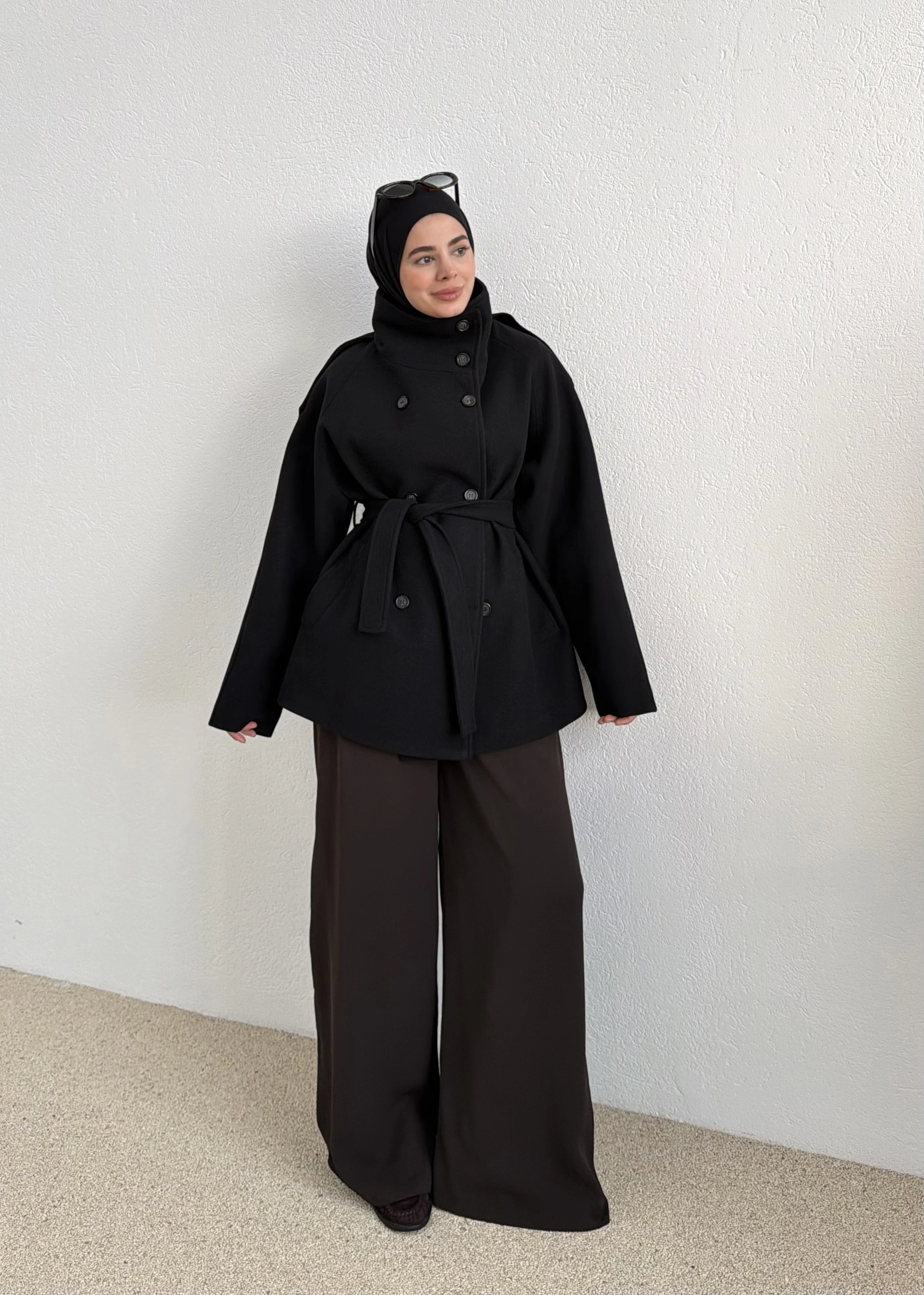 2370 LOFT PREMİUM YAKALI KABAN SİYAH