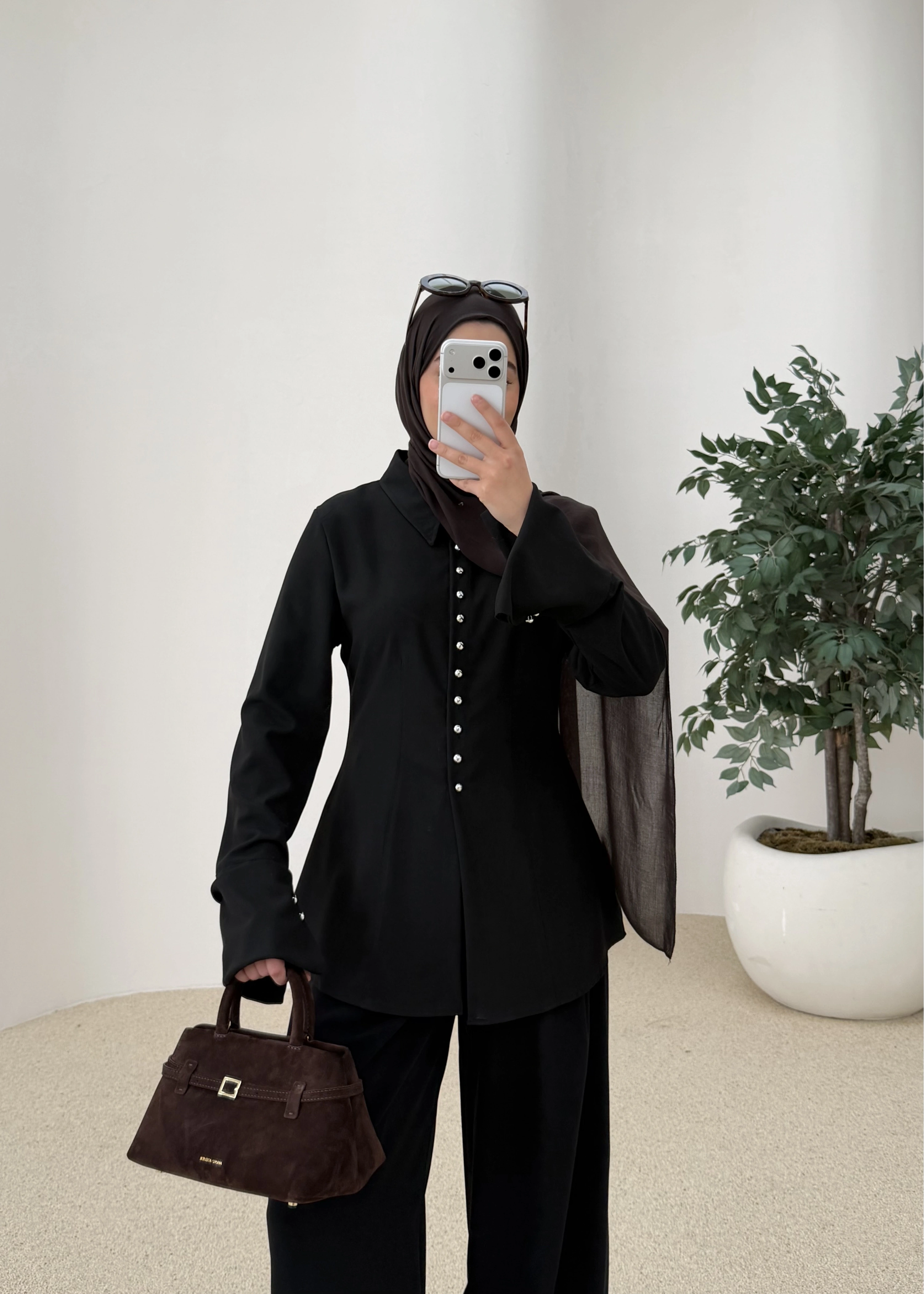 MİNİK DÜĞME GÖMLEK siyah