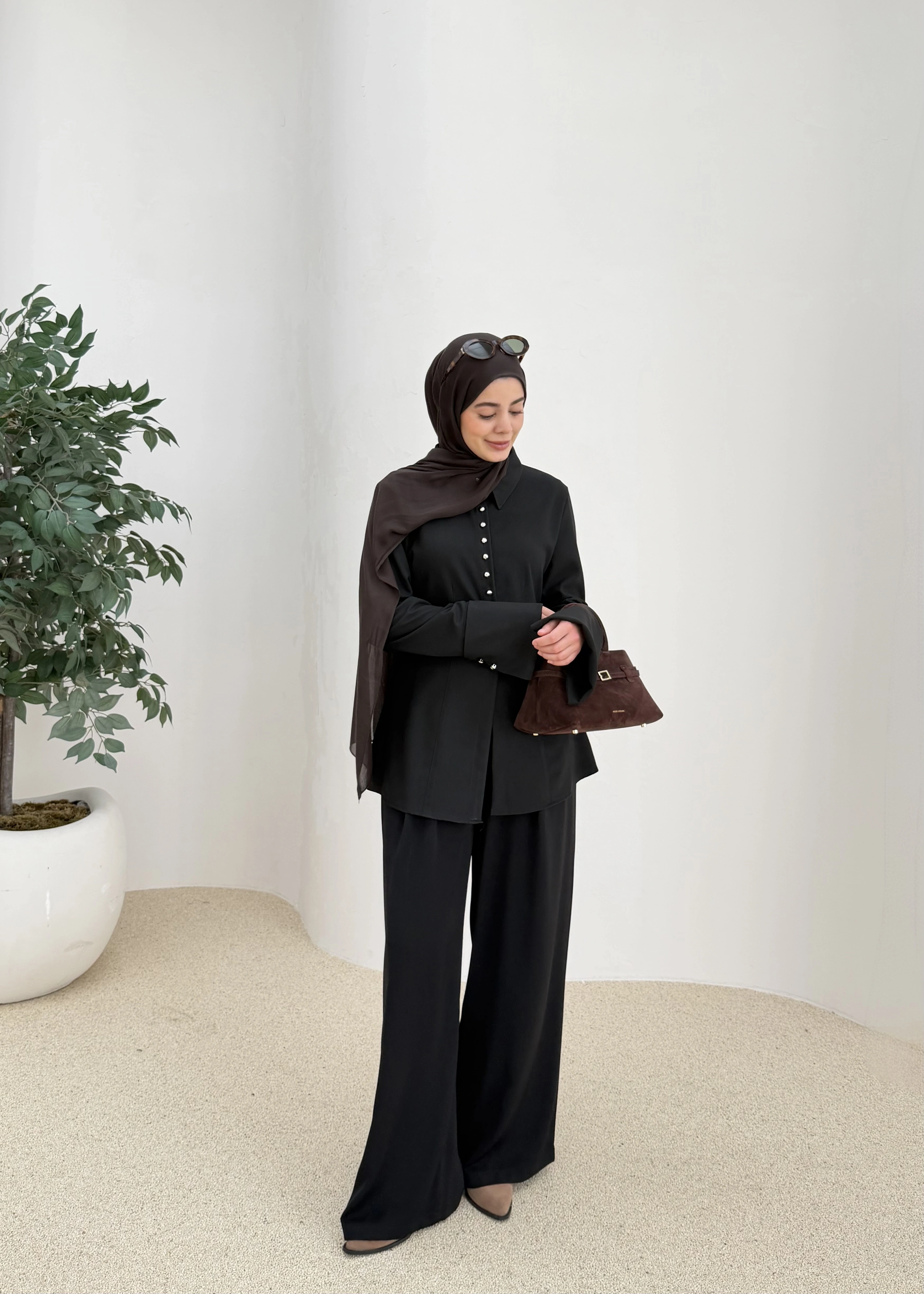 MİNİK DÜĞME GÖMLEK siyah