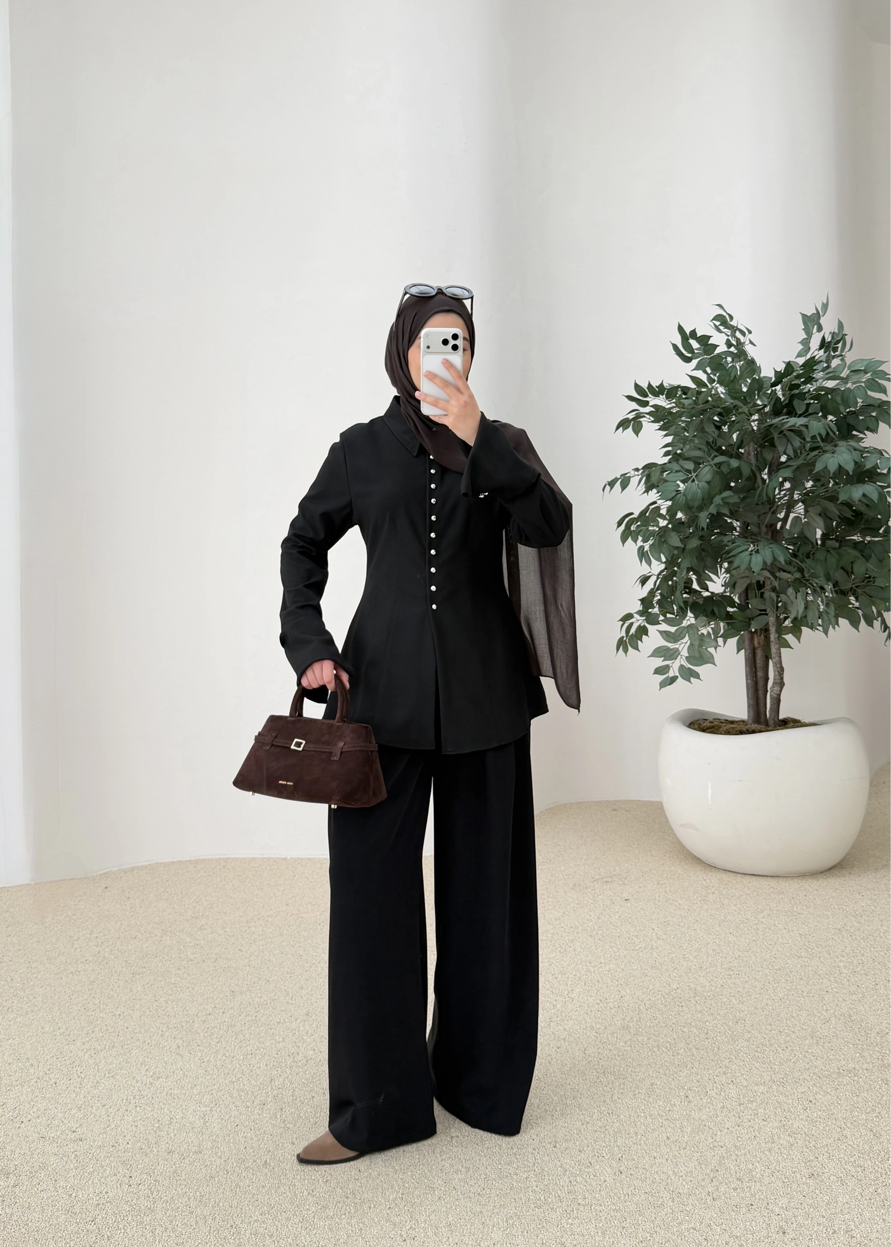 MİNİK DÜĞME GÖMLEK siyah