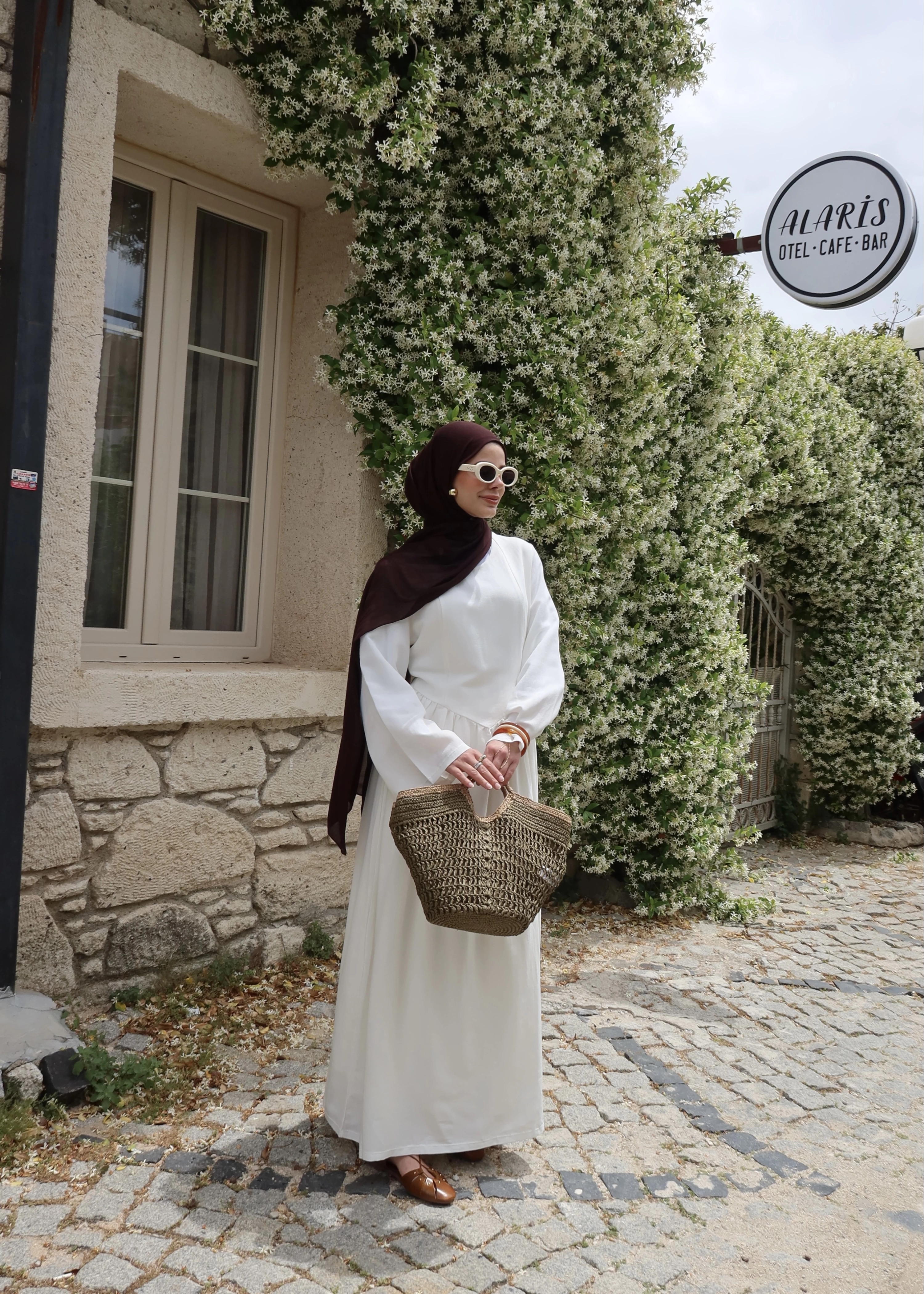 MS KETEN ELBİSE beyaz