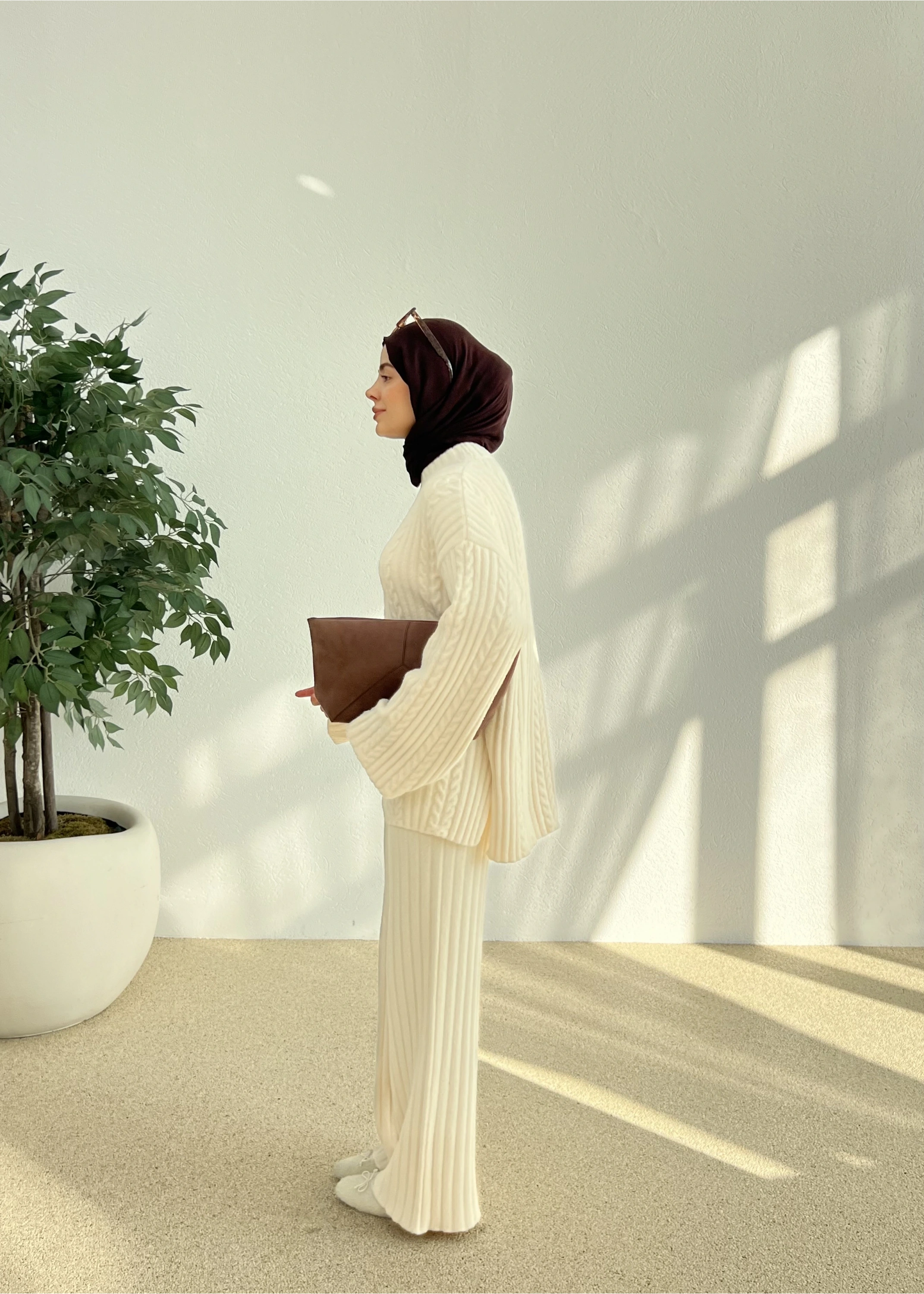 ÖRGÜ DOKULU TAKIM PREMİUM (bej city)