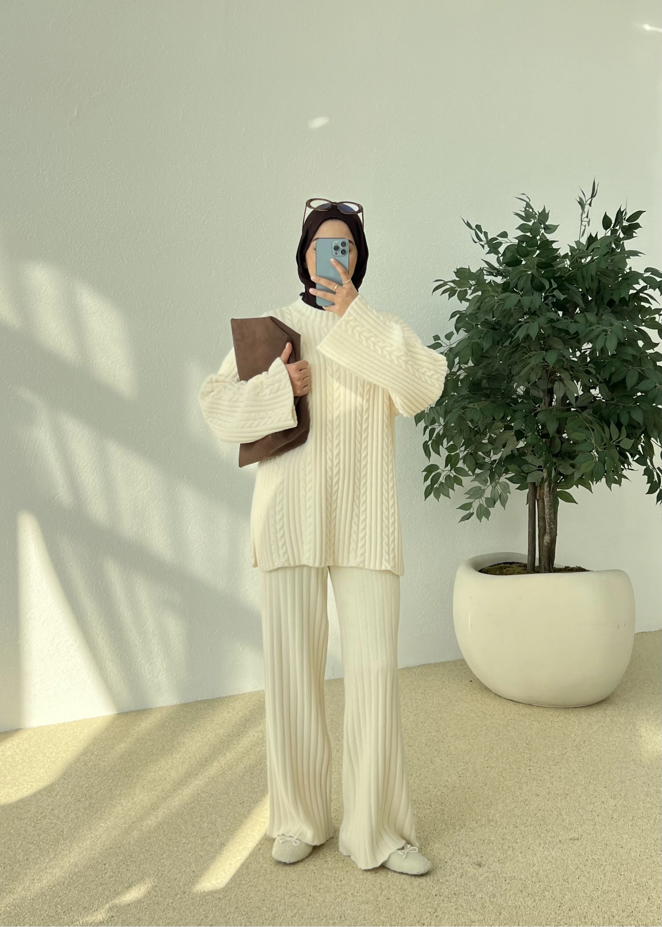 ÖRGÜ DOKULU TAKIM PREMİUM (bej city)