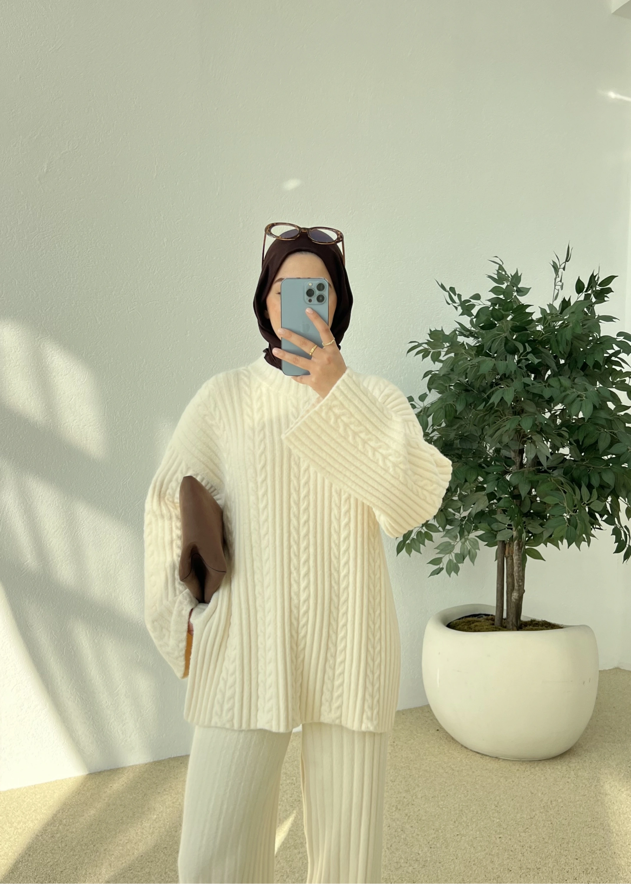 ÖRGÜ DOKULU TAKIM PREMİUM (bej city)