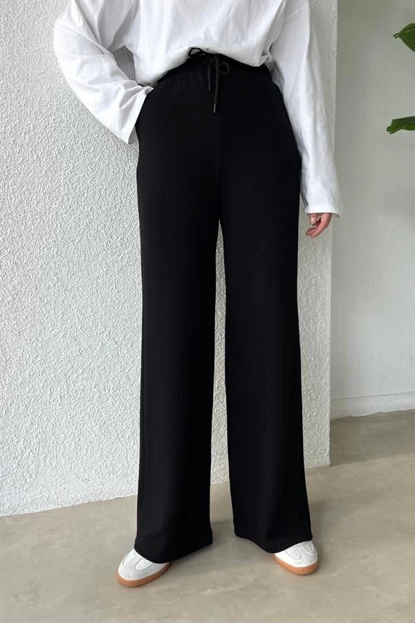 ORJ OYSHO ETİKETLİ BASIC MODAL PANTOLON SİYAH